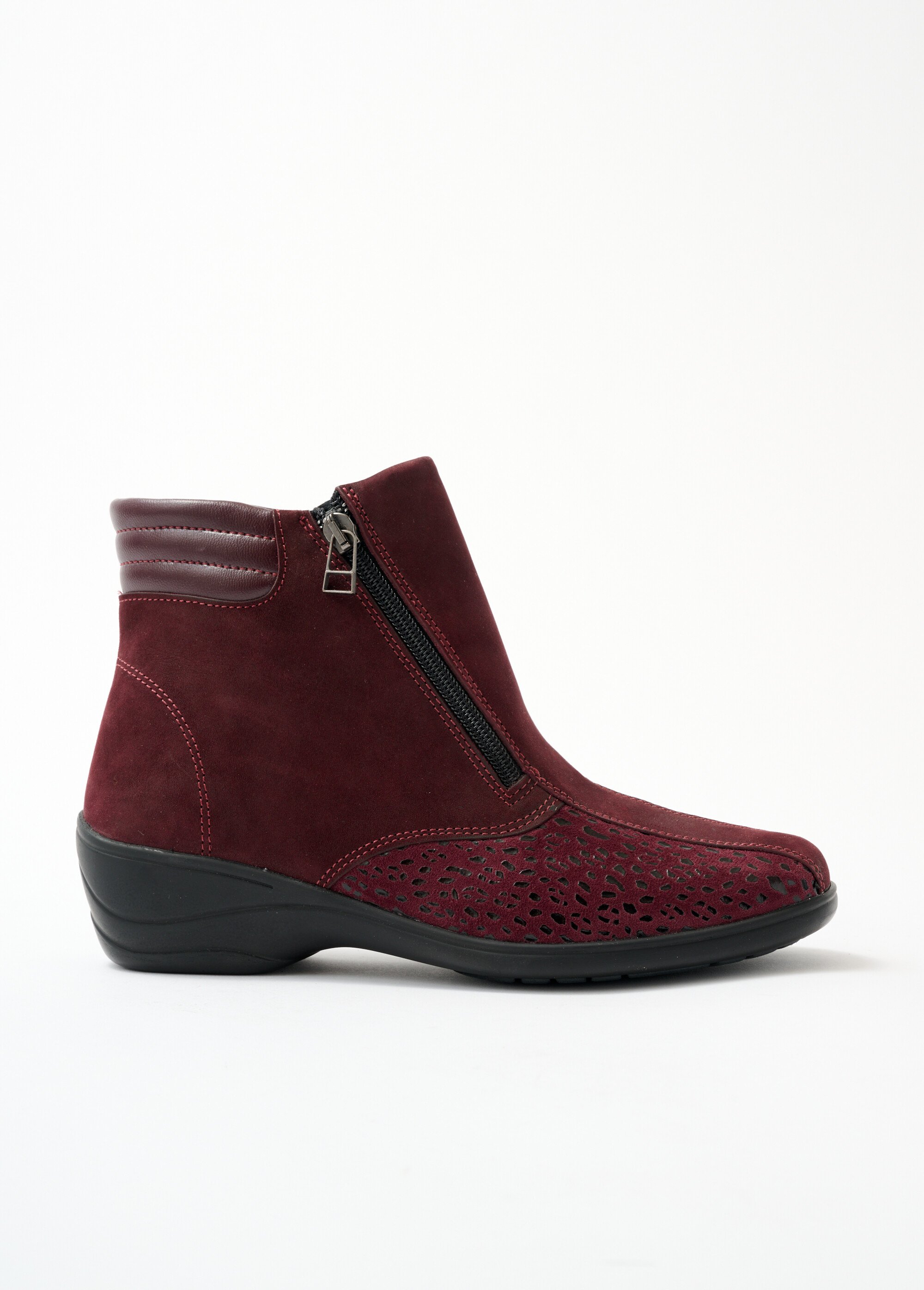 Boots cuir nubuck côtés extensibles Femme Rouge ONELKA DR1