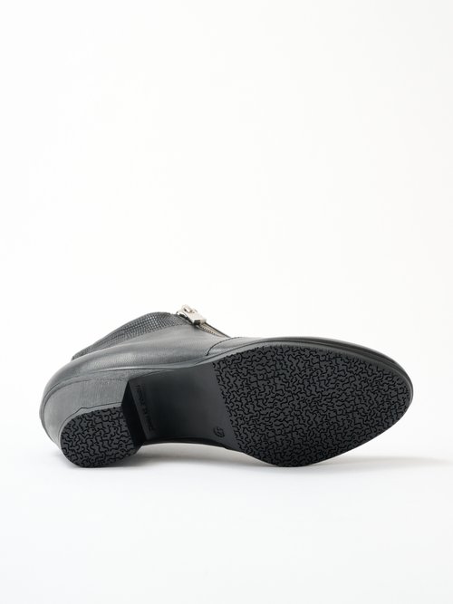 Boots largeur confort cuir double glissière Femme Noir ORMILLE UN1