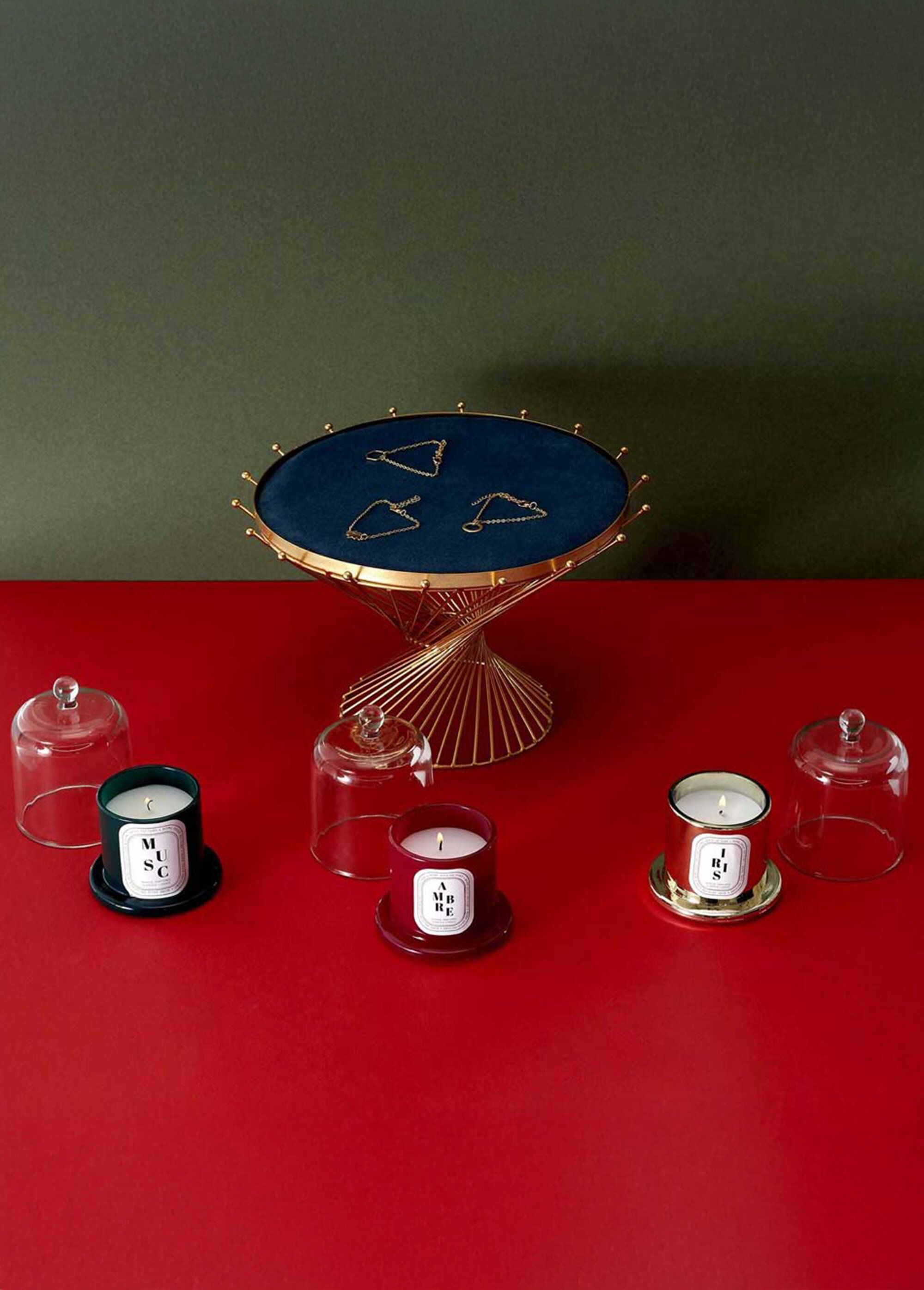 Bougie bijou surprise + cloche verre MUSC BLANC CMP-BO5465 SI1