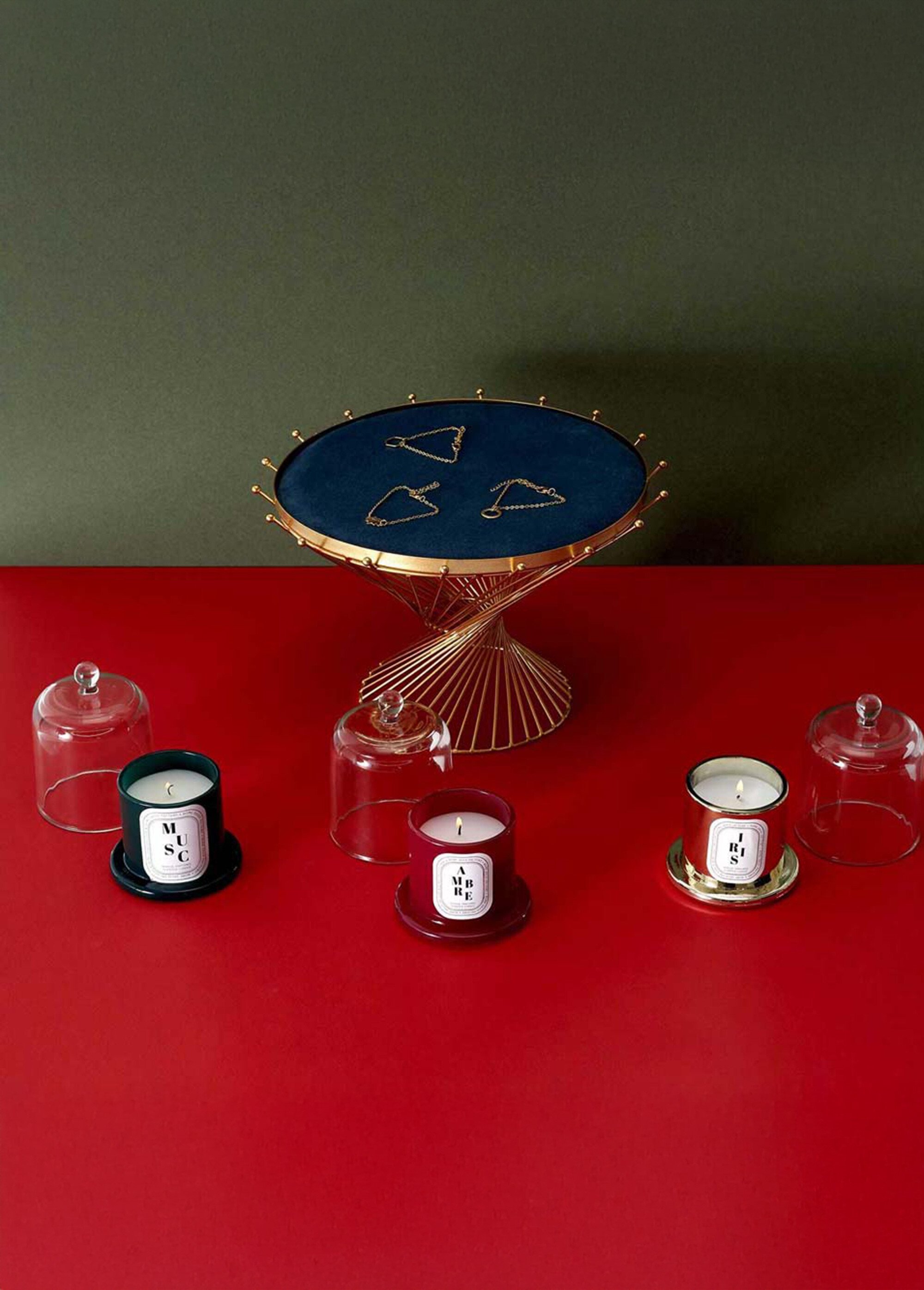 Bougie bijou surprise + cloche verre AMBRE CMP-BO5465 SI1