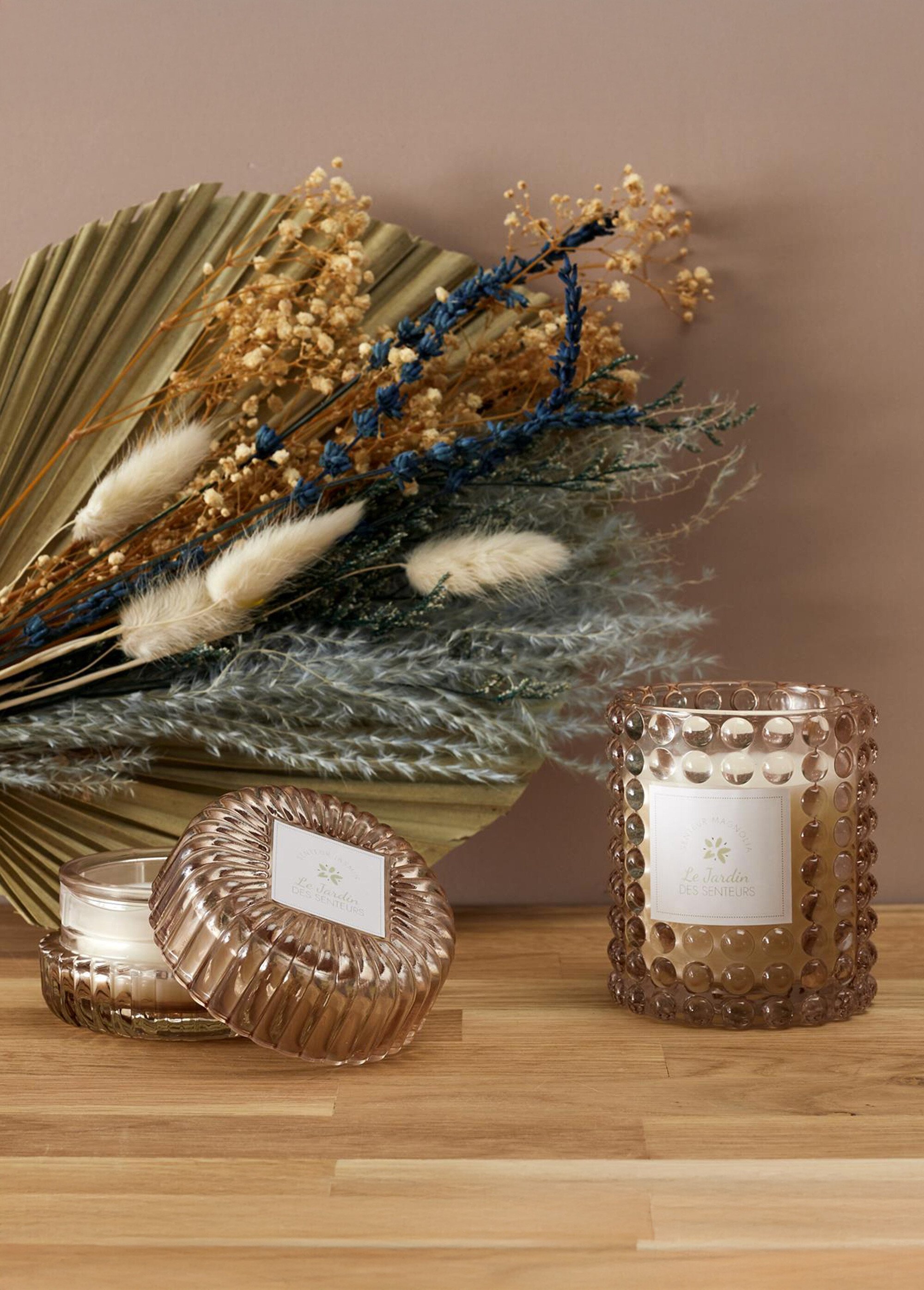 Coffret 2 bougies parfumées thème Jardin MAGNOLIA CMP-BO8116 SI1