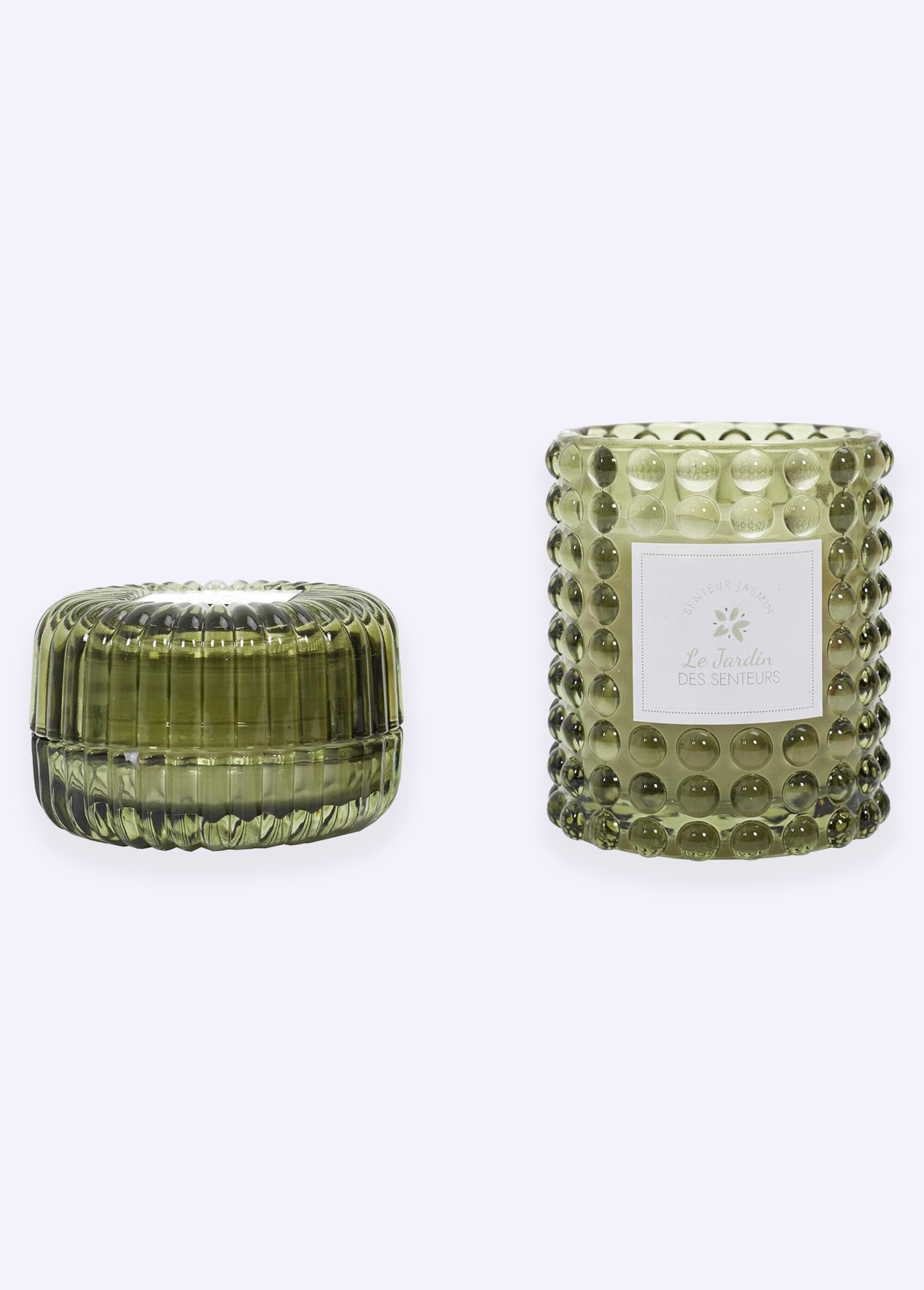 Coffret 2 bougies parfumées thème Jardin JASMIN CMP-BO8116 FA1