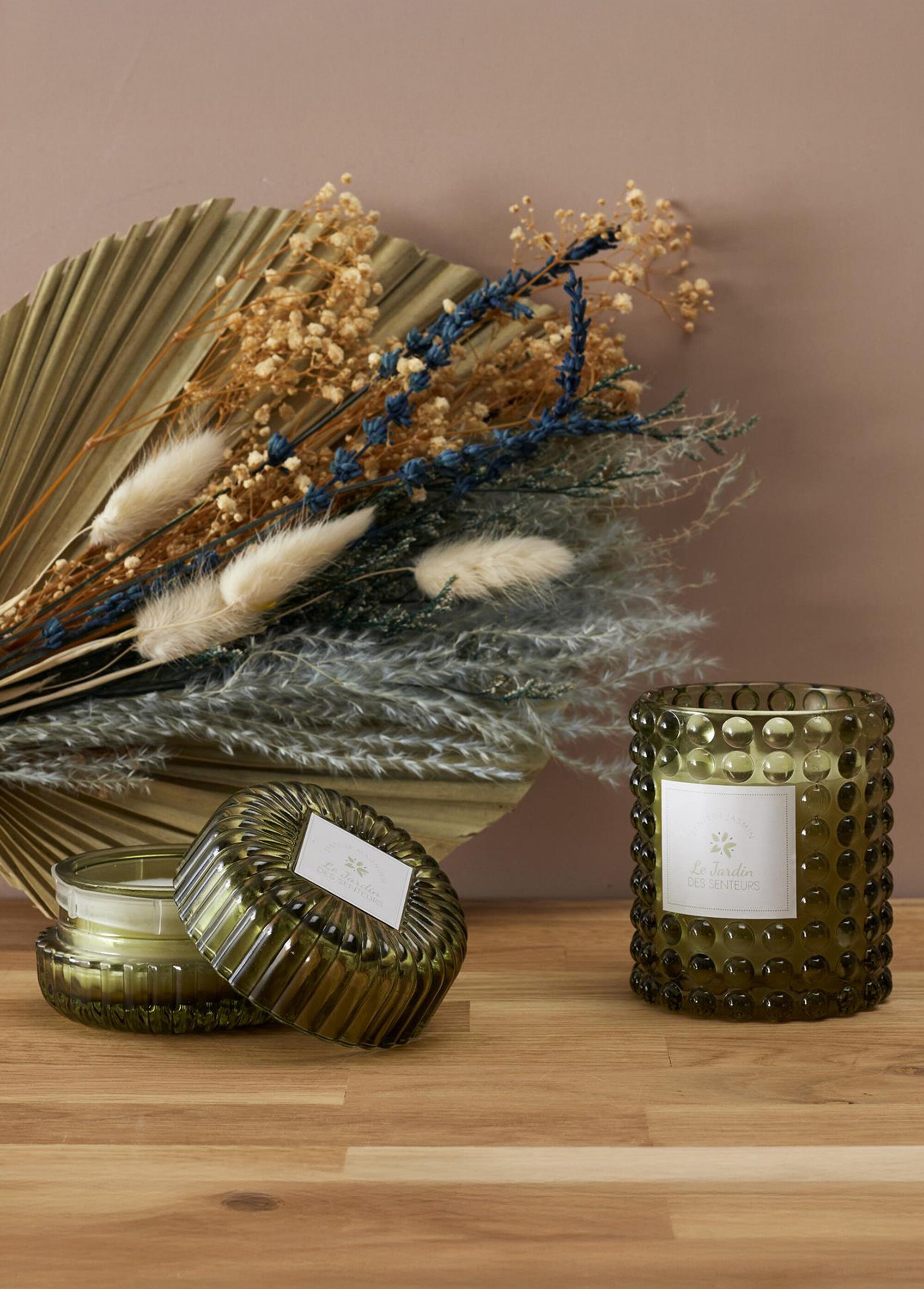 Coffret 2 bougies parfumées thème Jardin JASMIN CMP-BO8116 SI1