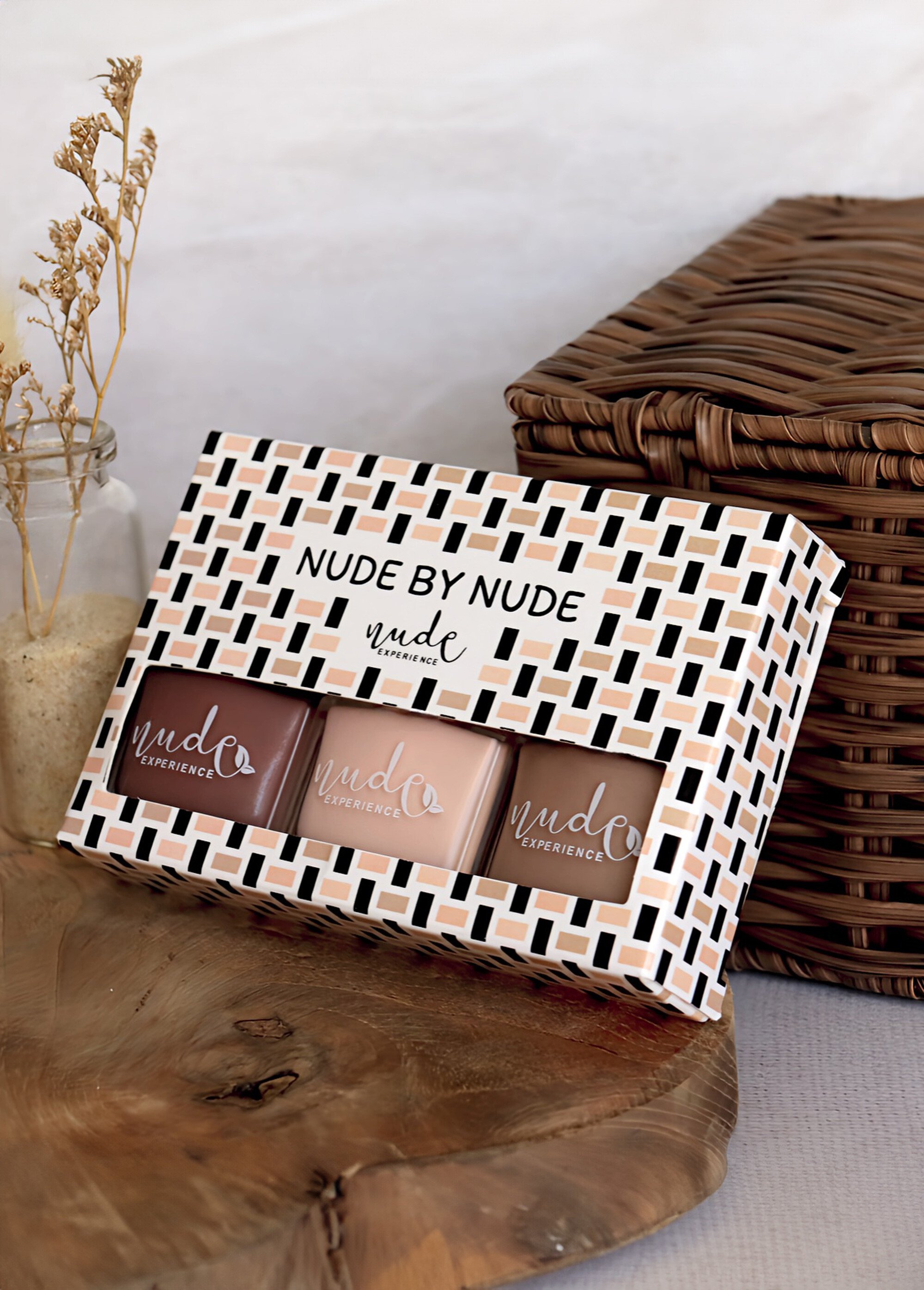 Coffret 3 vernis à ongles, thème naturel