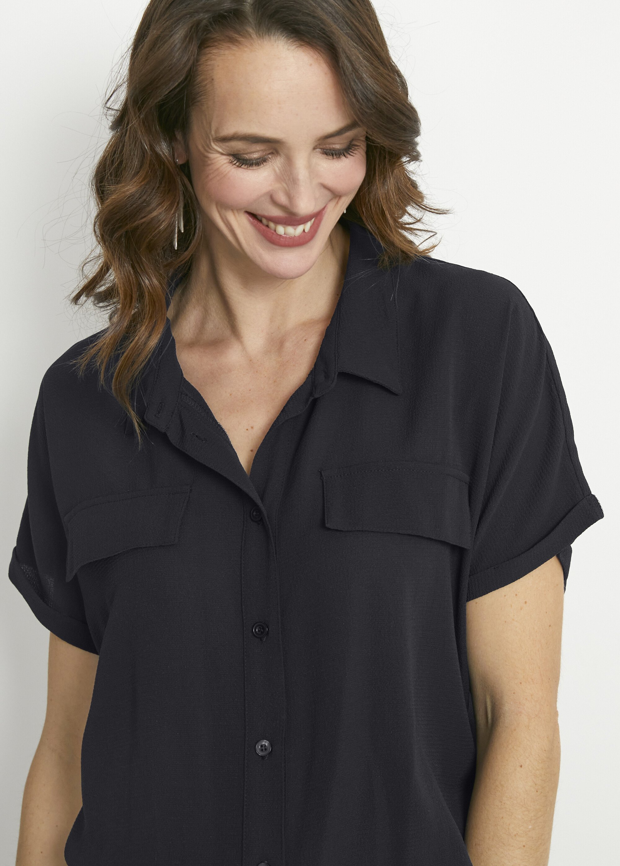 Combi-pantalon unie taille élastiquée