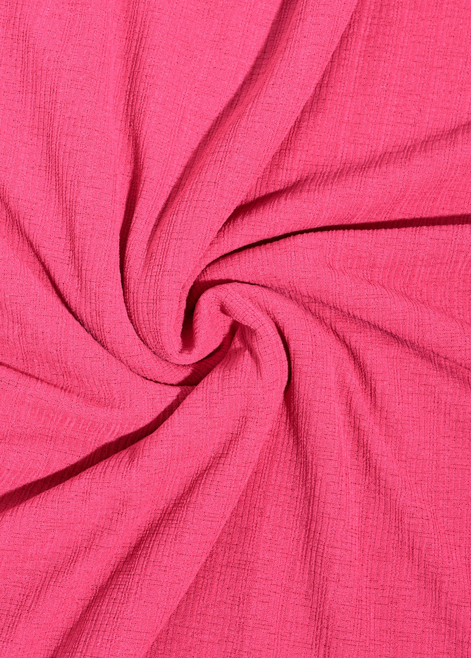 Coupon tissu jersey texturé, azalée