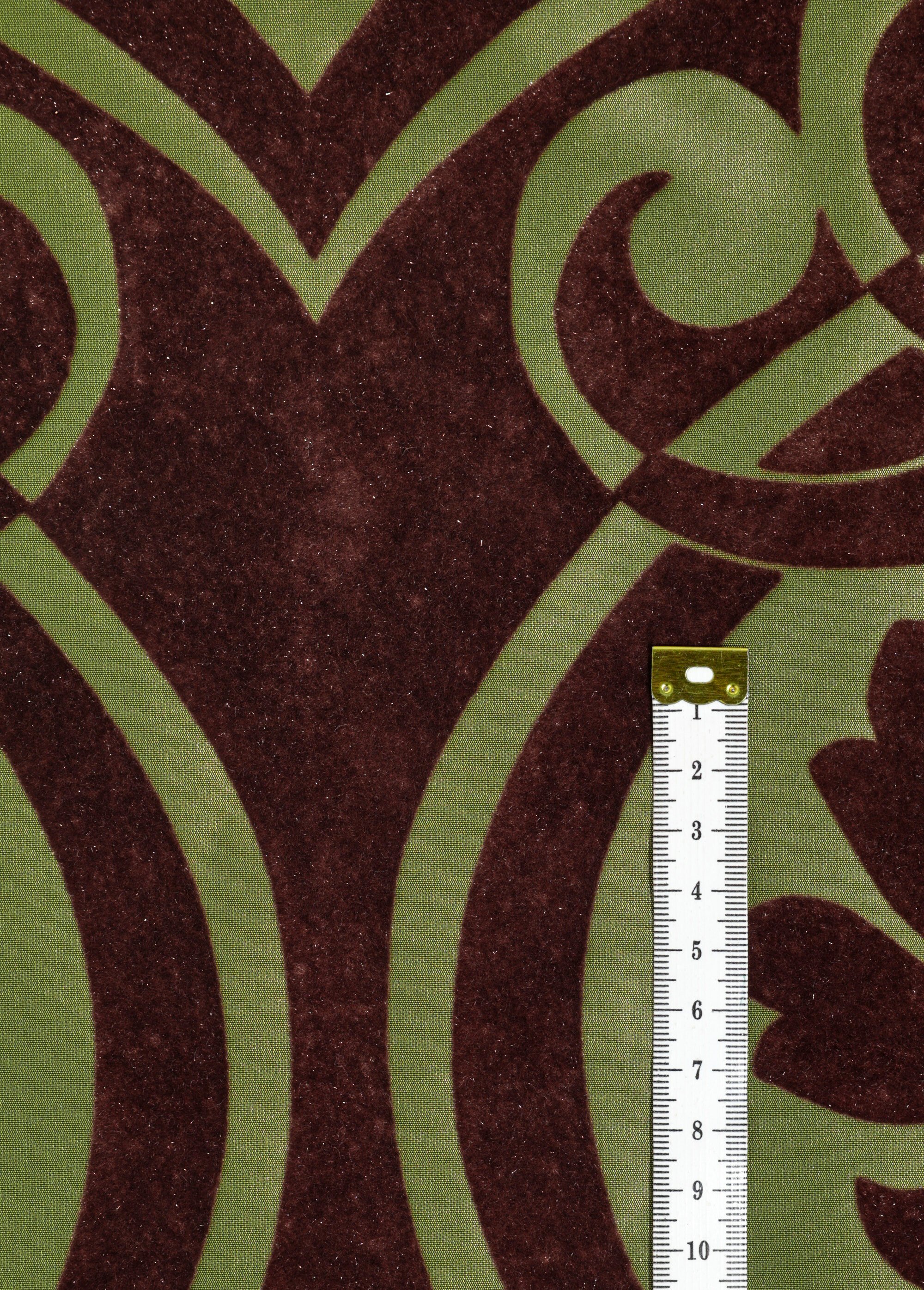 Coupon tissu taffetas déco, baroque OLIVE ET CHOCO COT148556 DE1