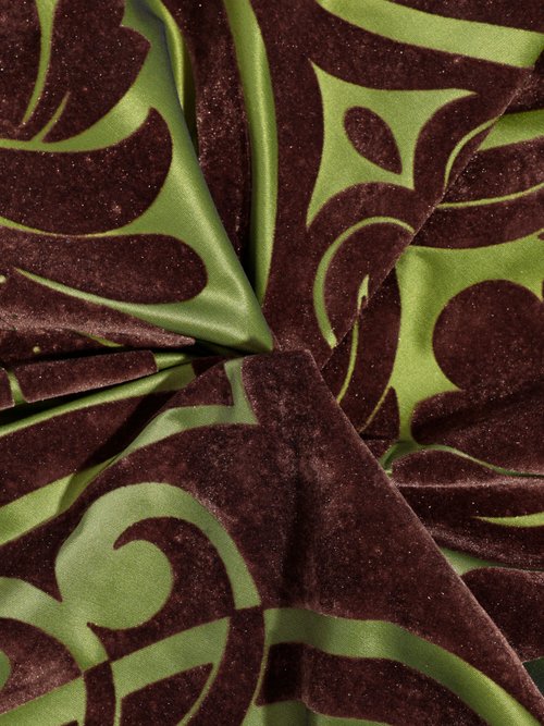 Coupon tissu taffetas déco, baroque OLIVE ET CHOCO COT148556 FA1