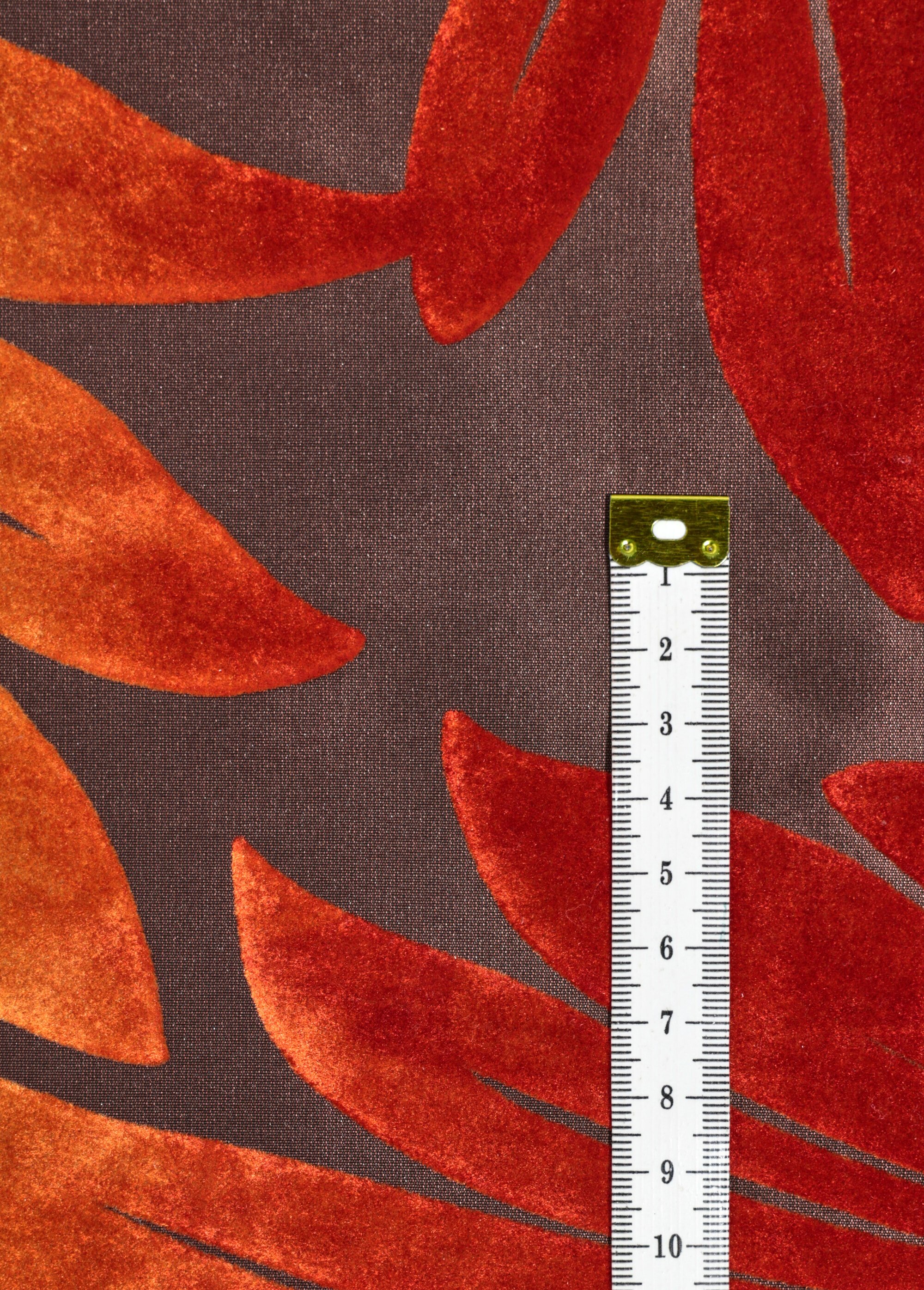 Coupon tissu taffetas déco, feuilles