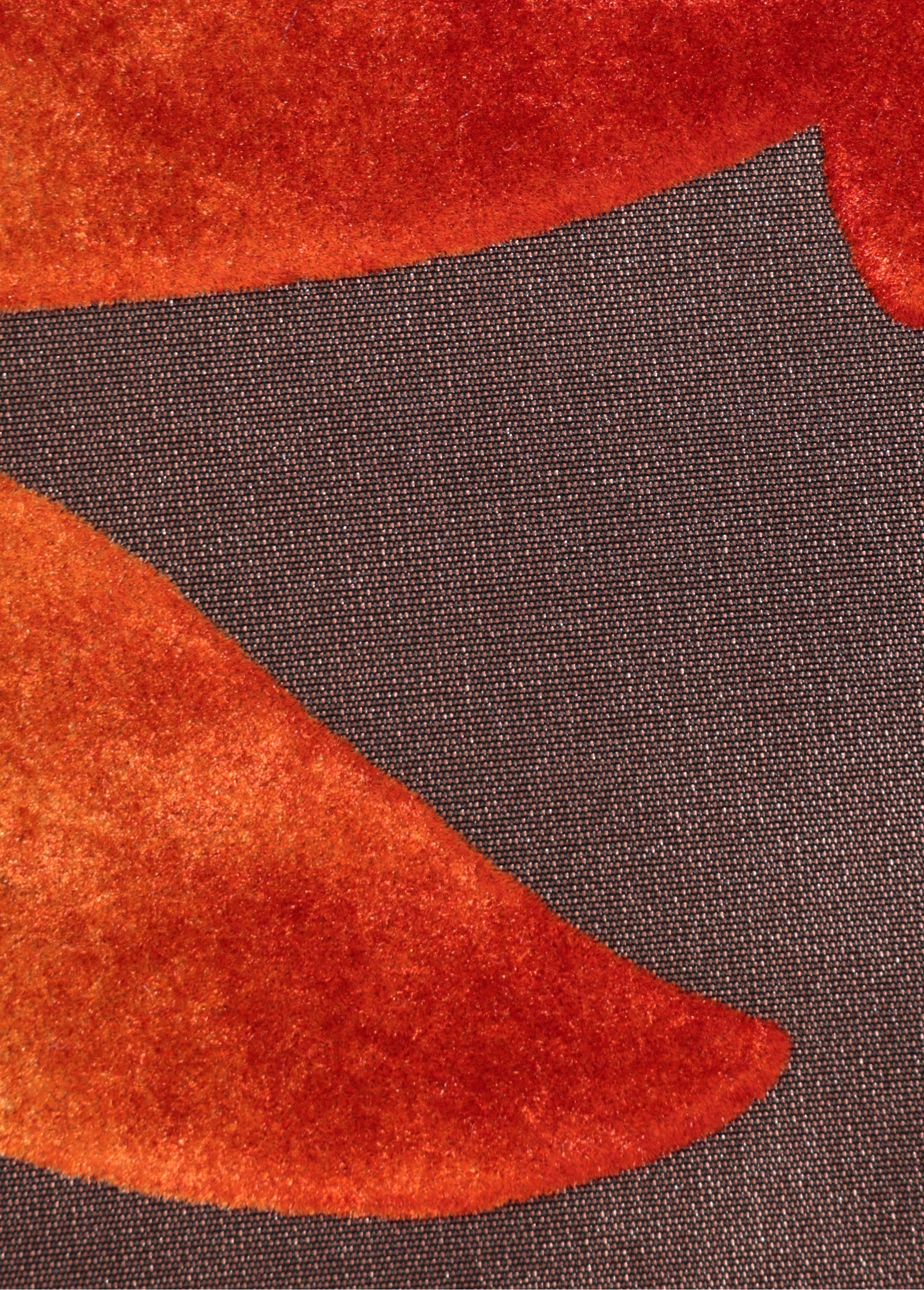 Coupon tissu taffetas déco, feuilles BRIQUE ET BRUN COT148561 DE2