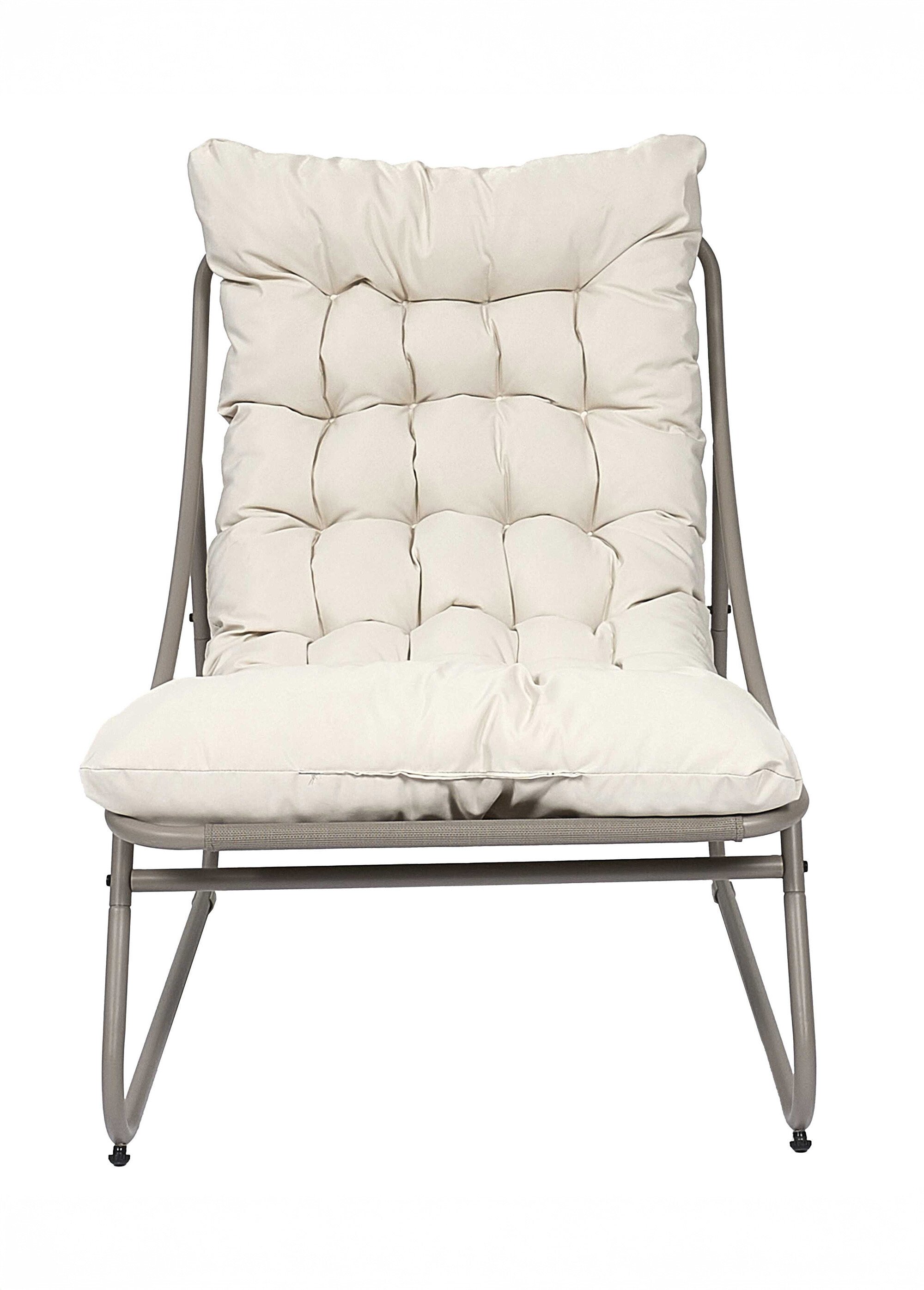 Fauteuil assise rembourrée et pied acier