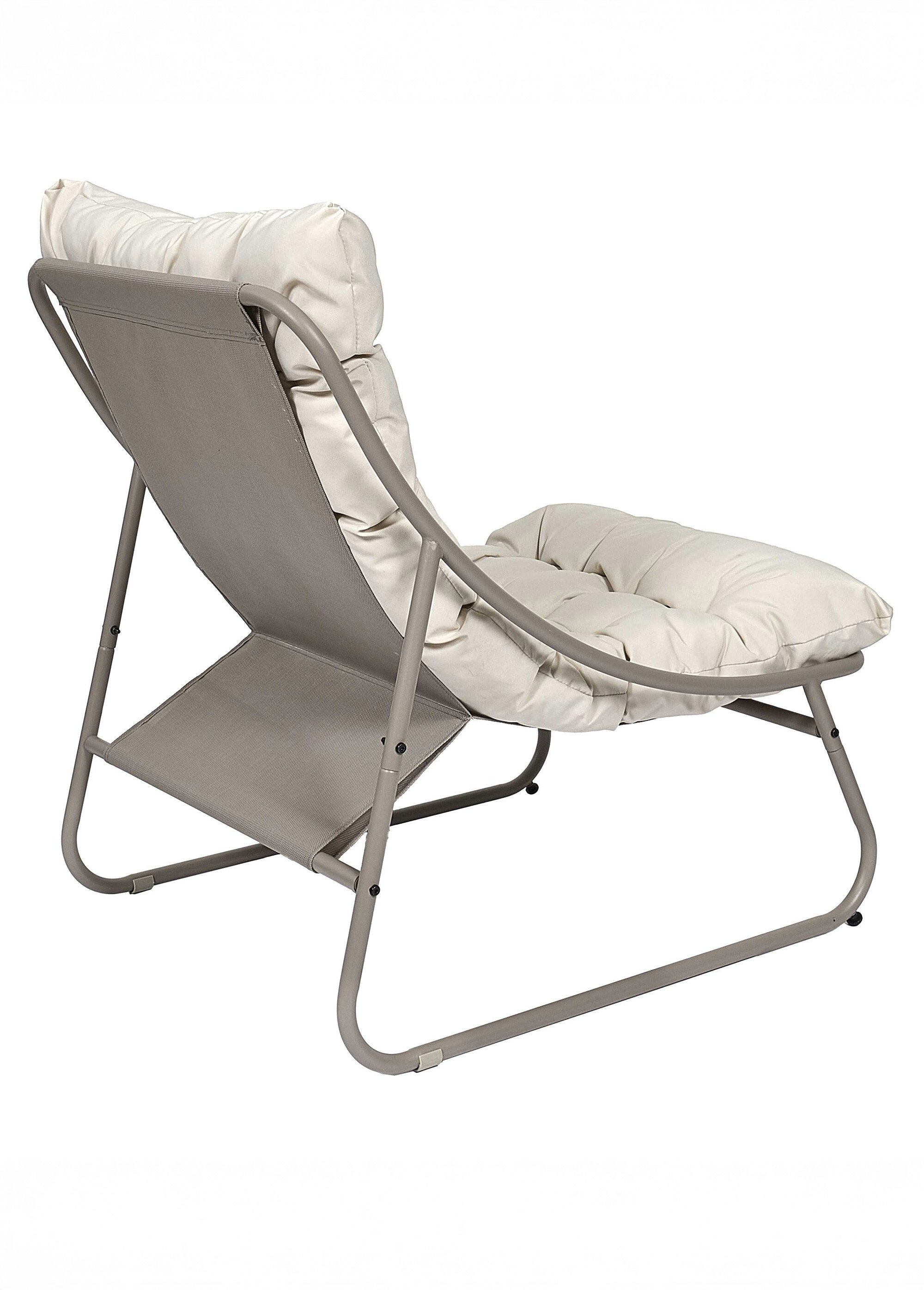 Fauteuil assise rembourrée et pied acier BEIGE CMP-HDO0364 DO1