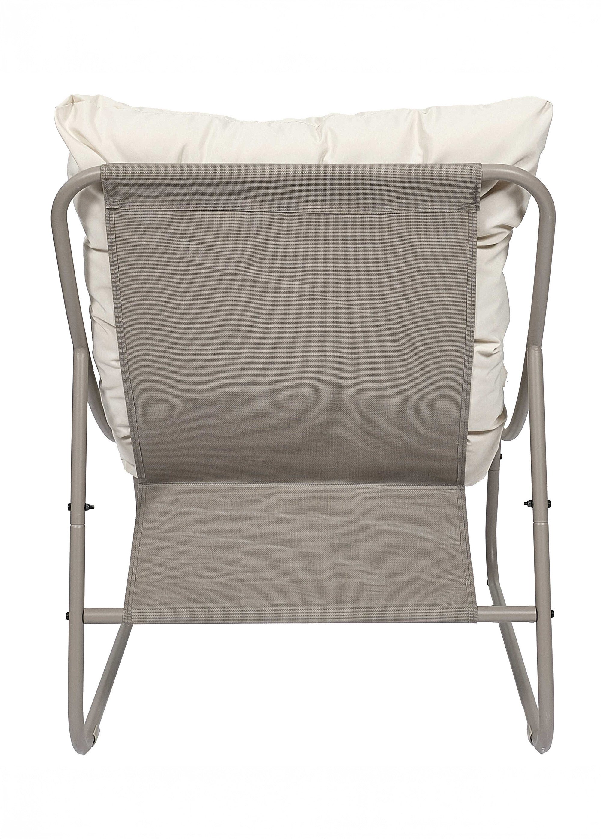 Fauteuil assise rembourrée et pied acier BEIGE CMP-HDO0364 DO2