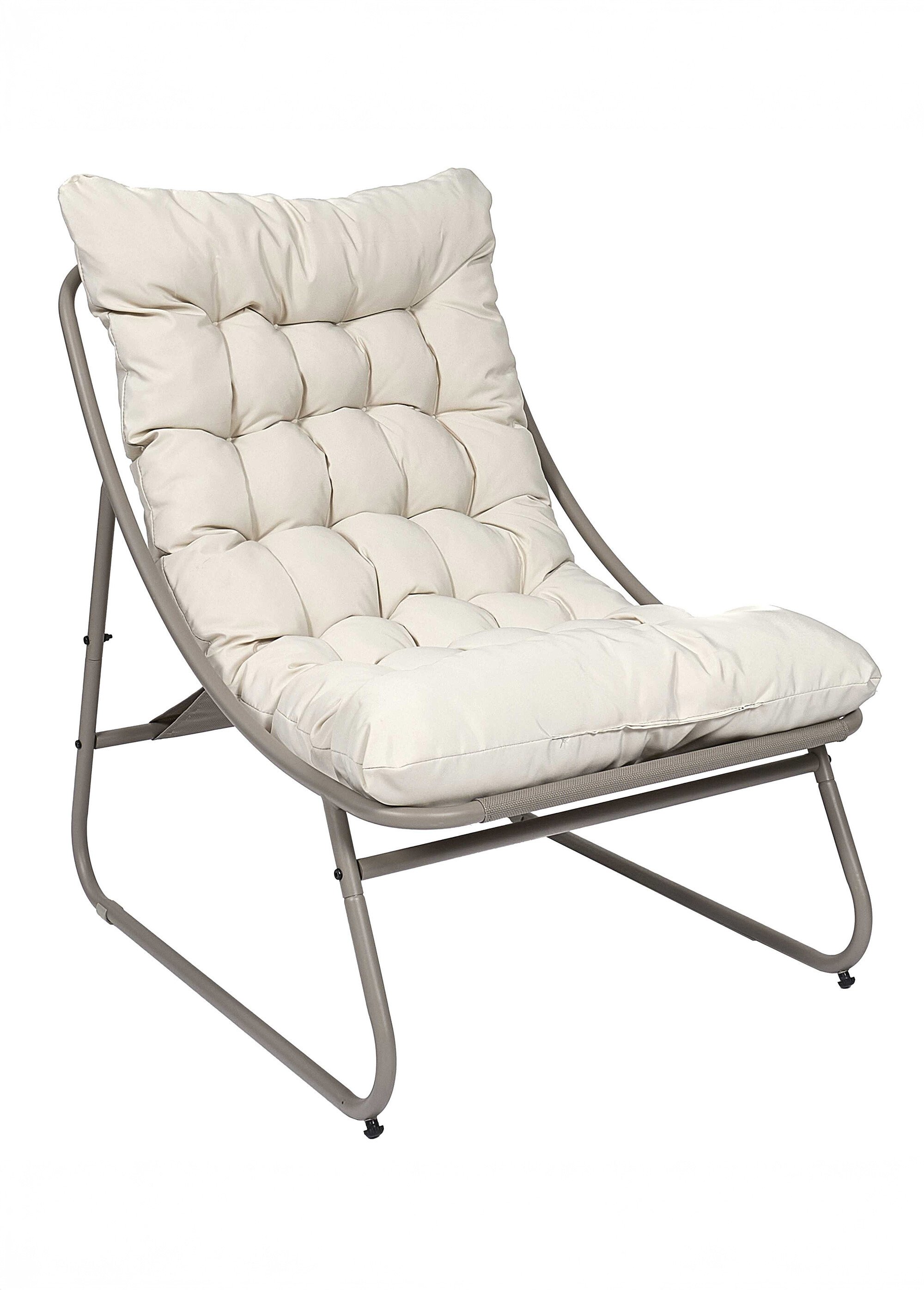 Fauteuil assise rembourrée et pied acier