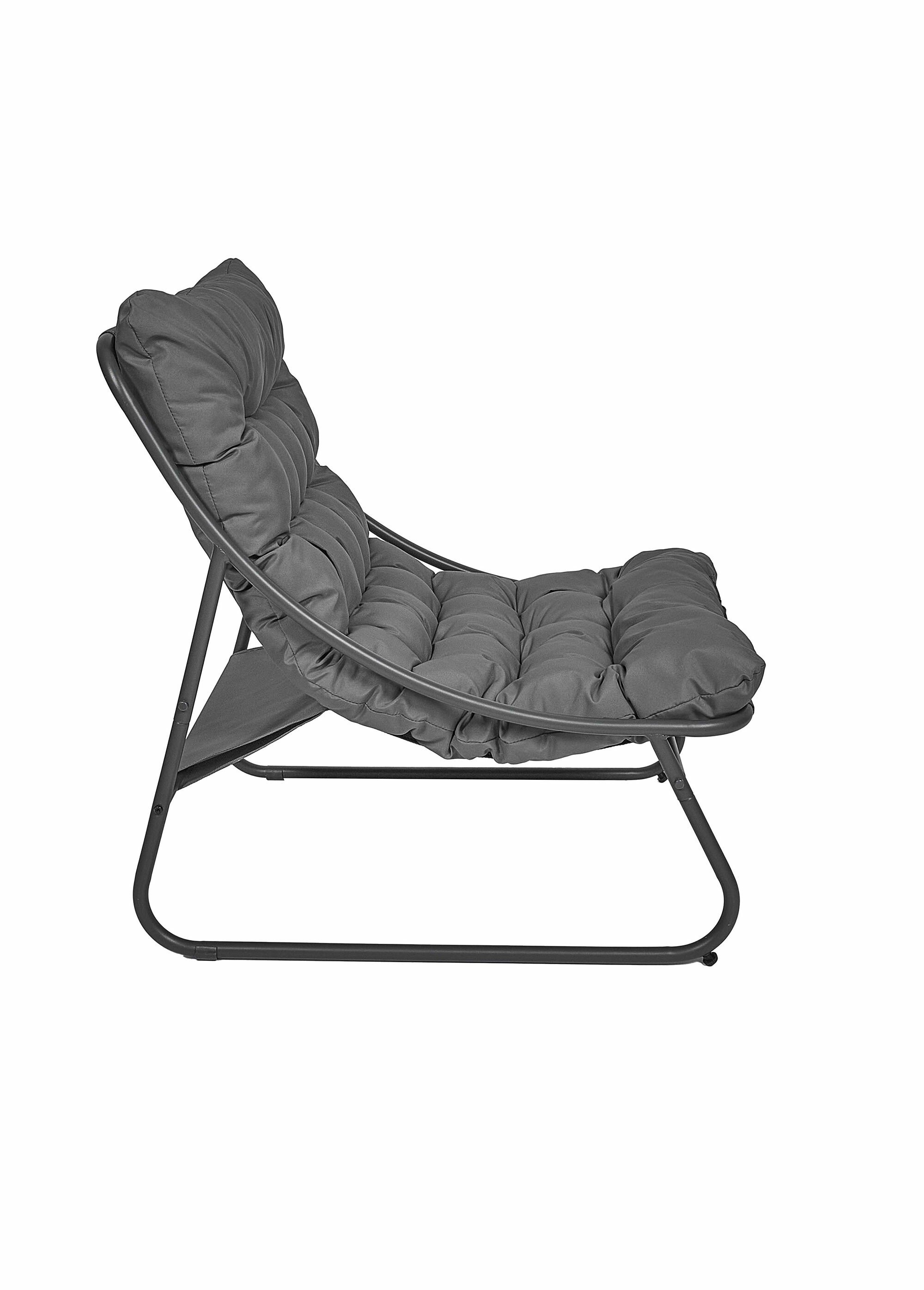 Fauteuil assise rembourrée et pied acier GRIS CMP-HDO0364 DE1