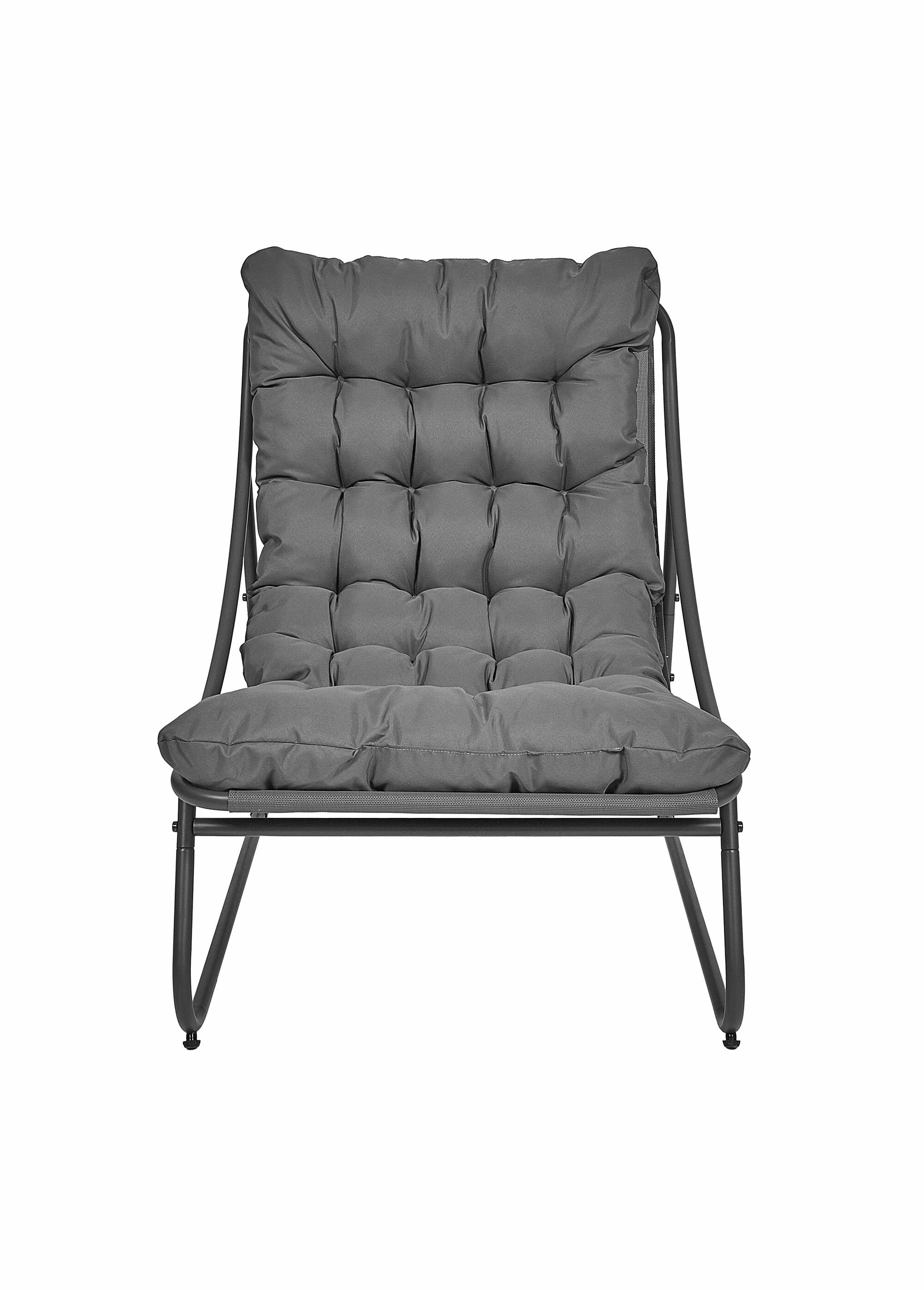 Fauteuil assise rembourrée et pied acier GRIS CMP-HDO0364 DE2