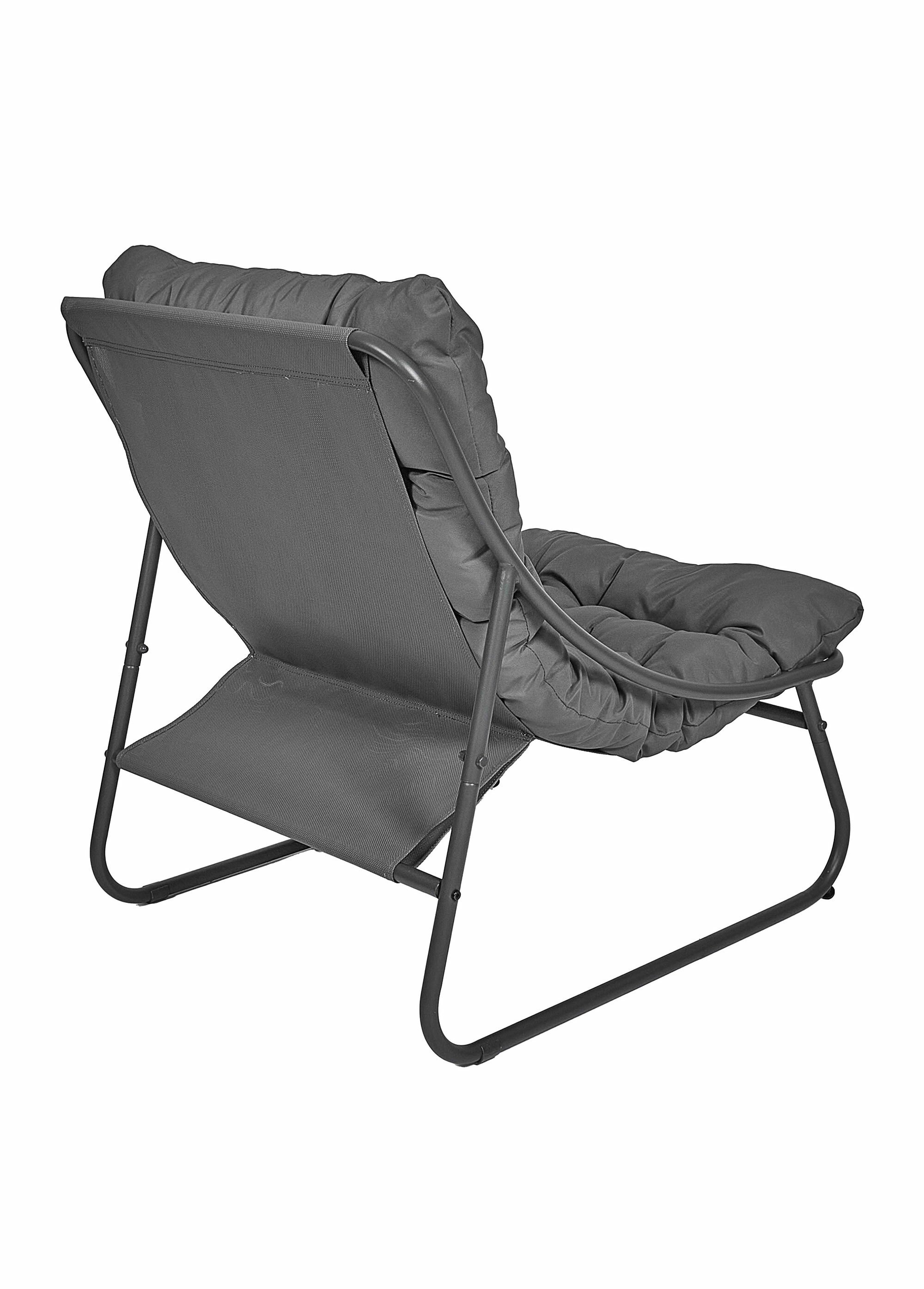 Fauteuil assise rembourrée et pied acier