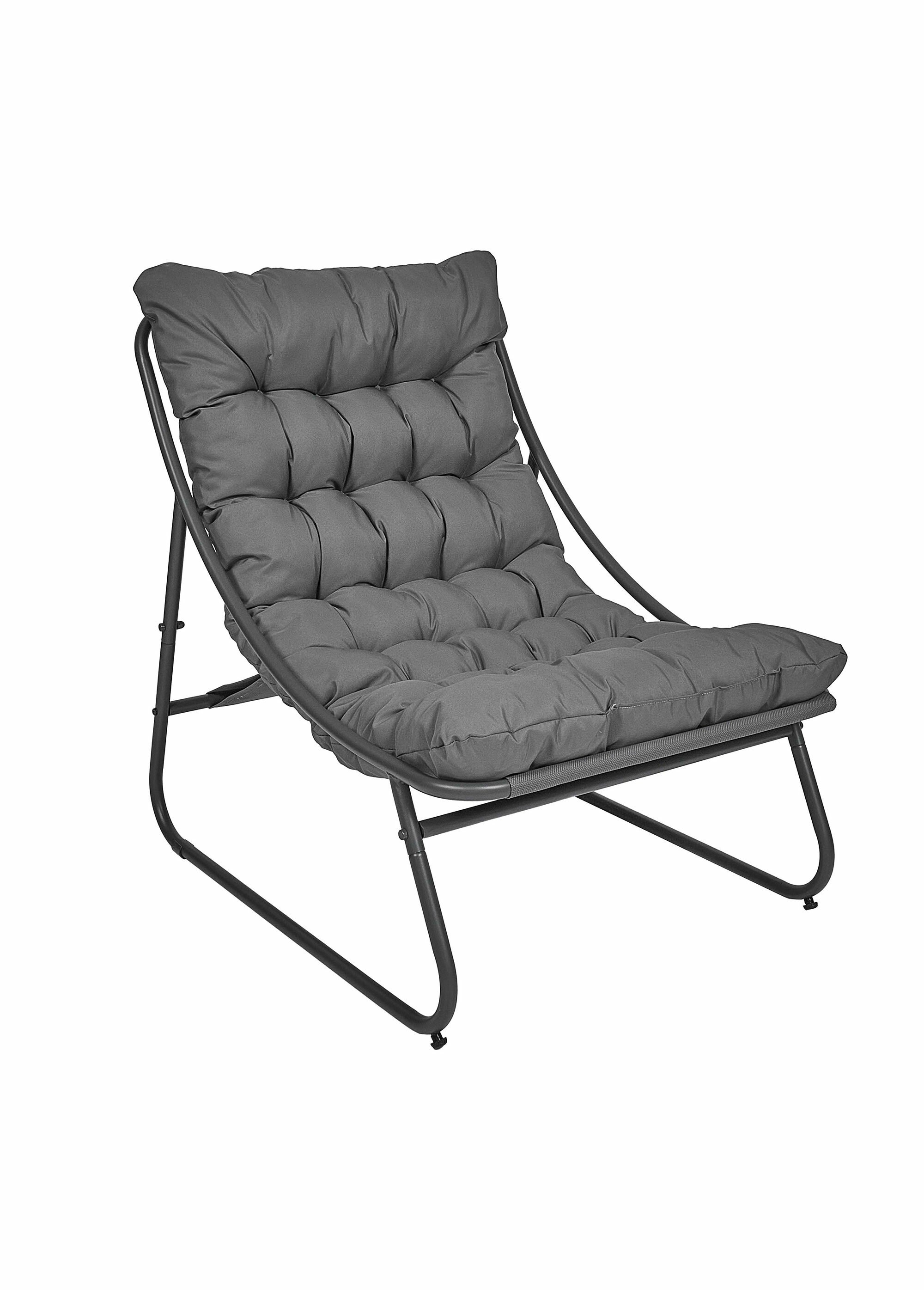 Fauteuil assise rembourrée et pied acier GRIS CMP-HDO0364 FA1