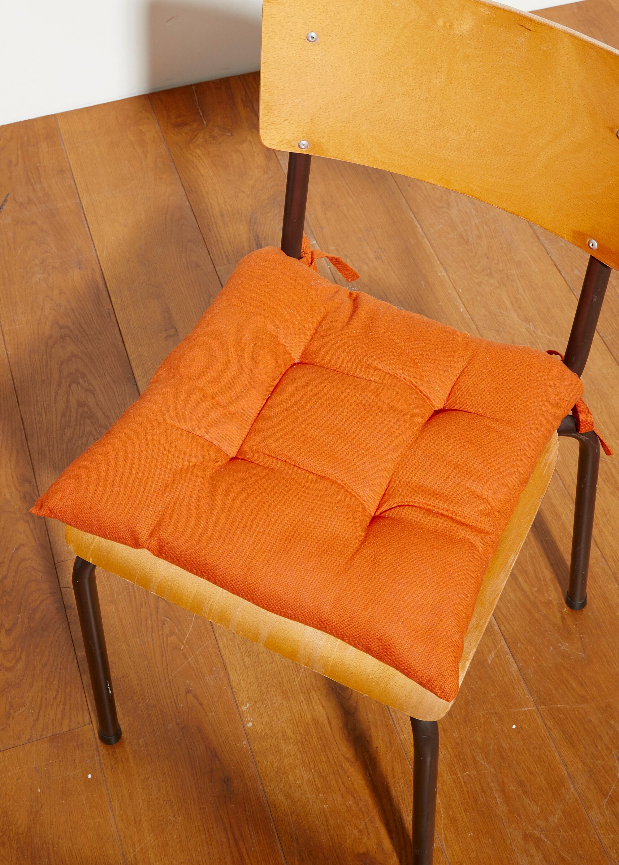 Galettes de chaise en coton à nouettes Orange COTZZ126106 DE1