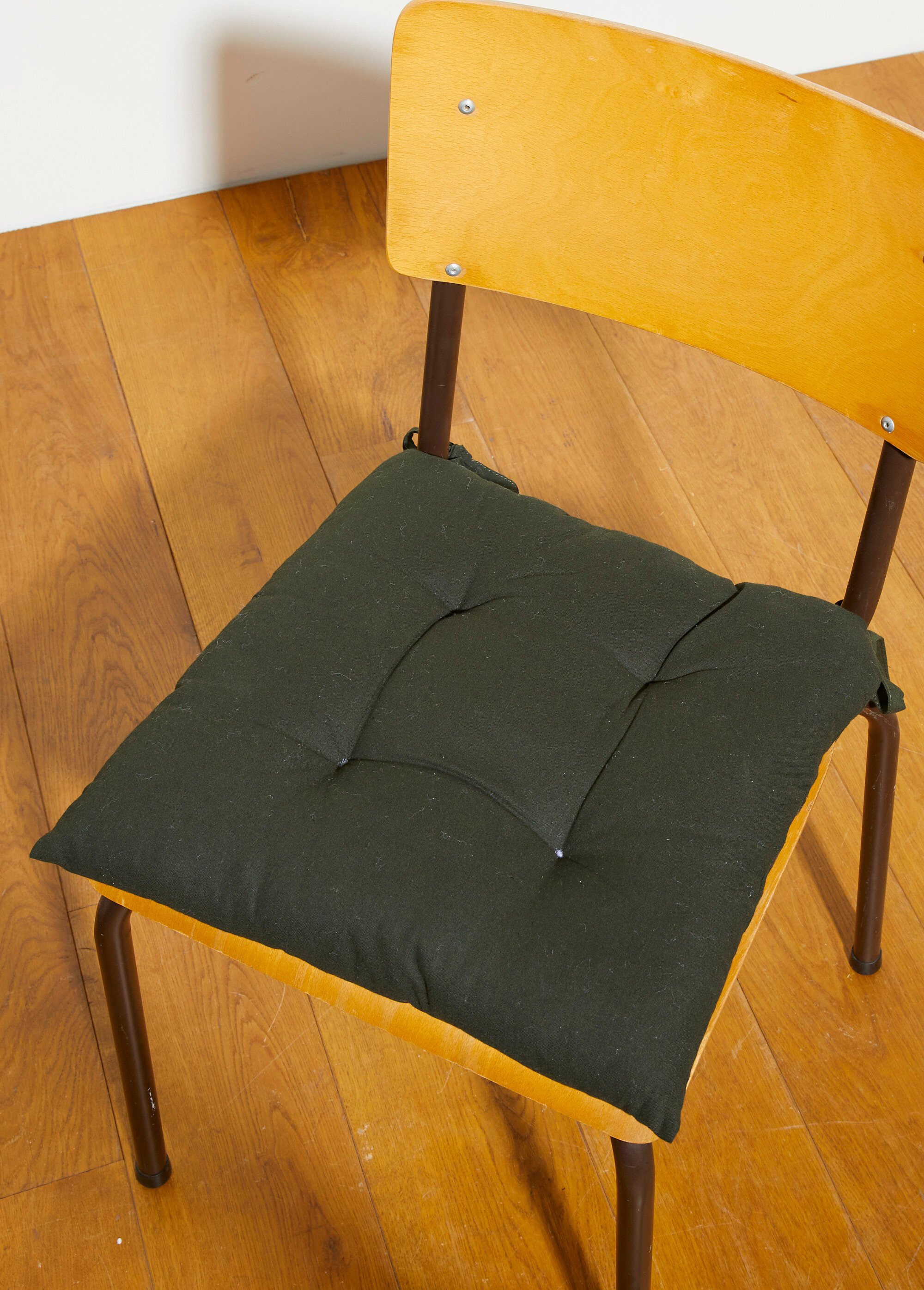 Galettes de chaise en coton à nouettes Vert COTZZ126106 DE1