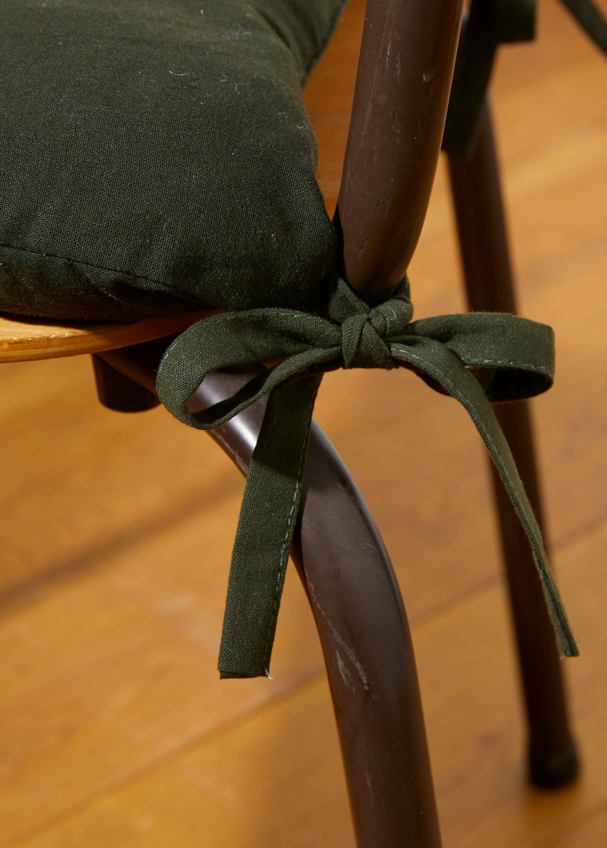 Galettes de chaise en coton à nouettes Vert COTZZ126106 DE2