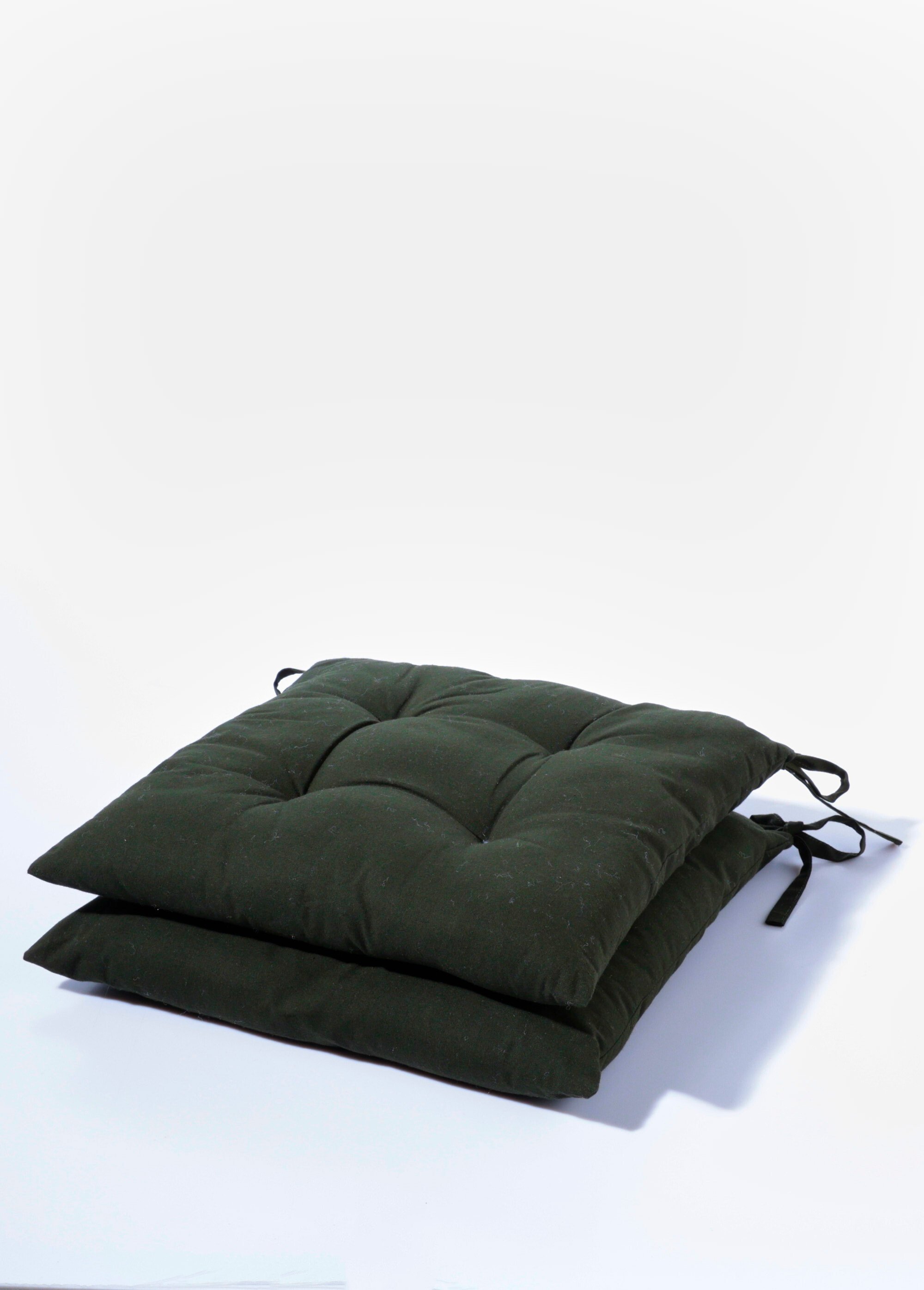 Galettes de chaise en coton à nouettes Vert COTZZ126106 FA1