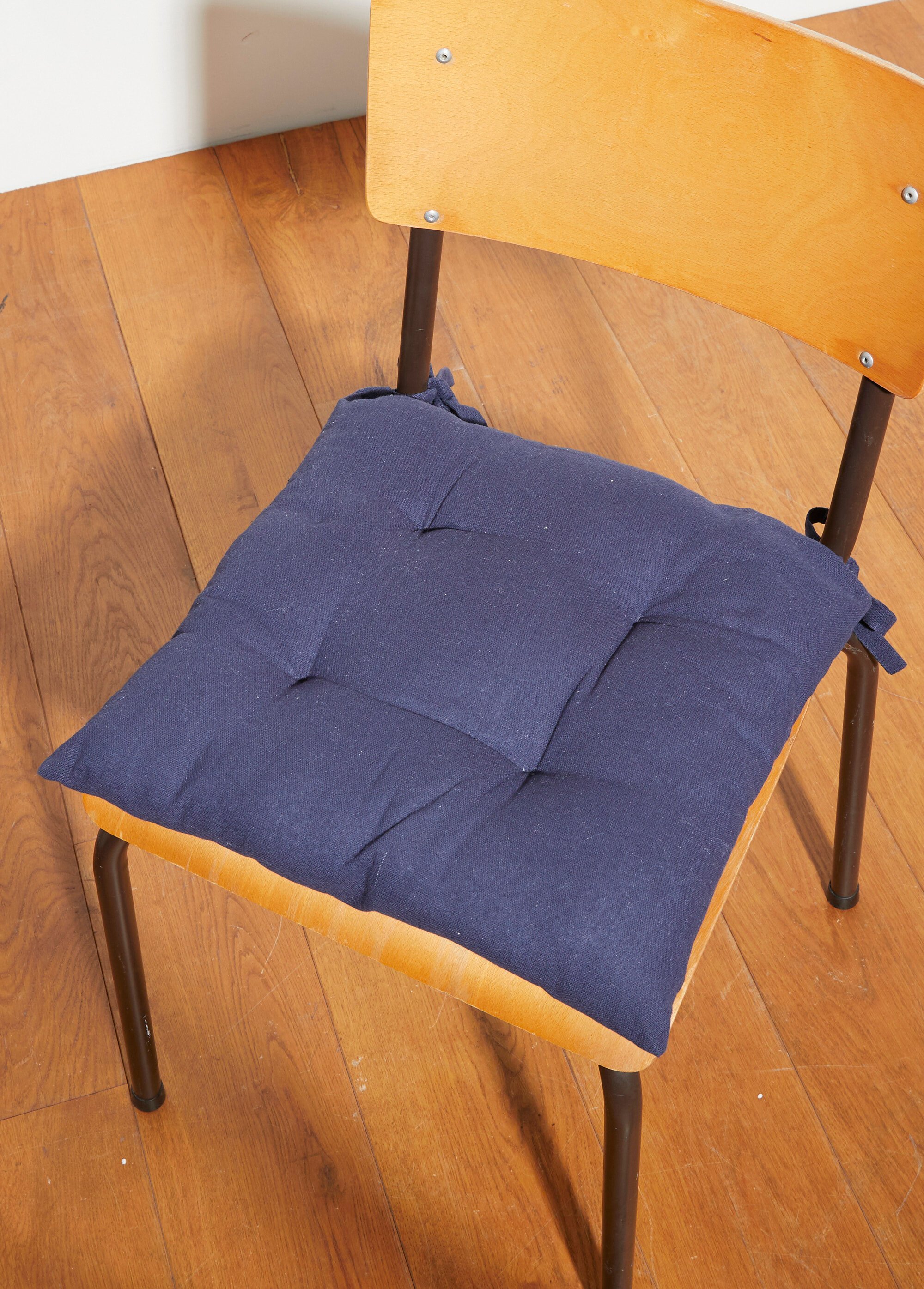 Galettes de chaise en coton à nouettes Bleu COTZZ126106 DE1