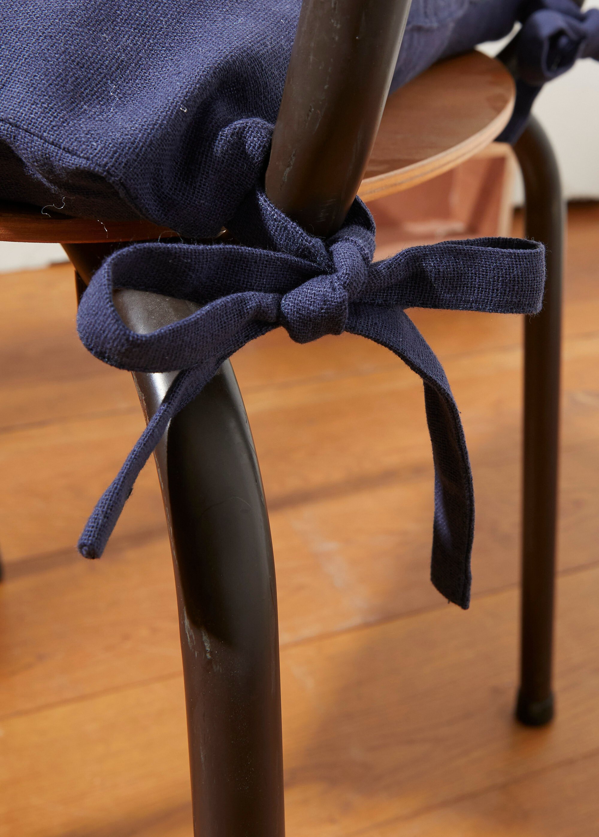 Galettes de chaise en coton à nouettes Bleu COTZZ126106 DE2