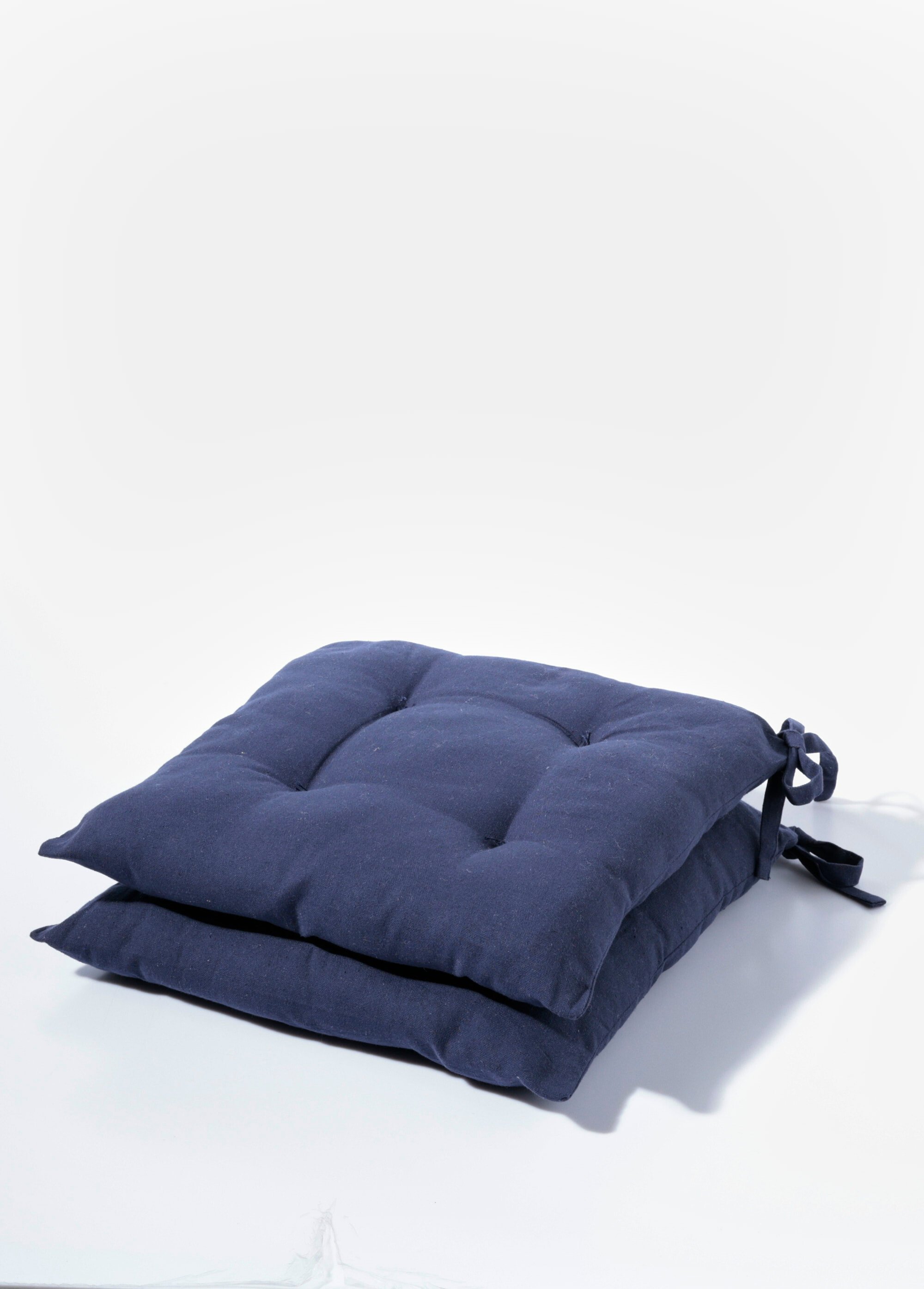 Galettes de chaise en coton à nouettes Bleu COTZZ126106 FA1