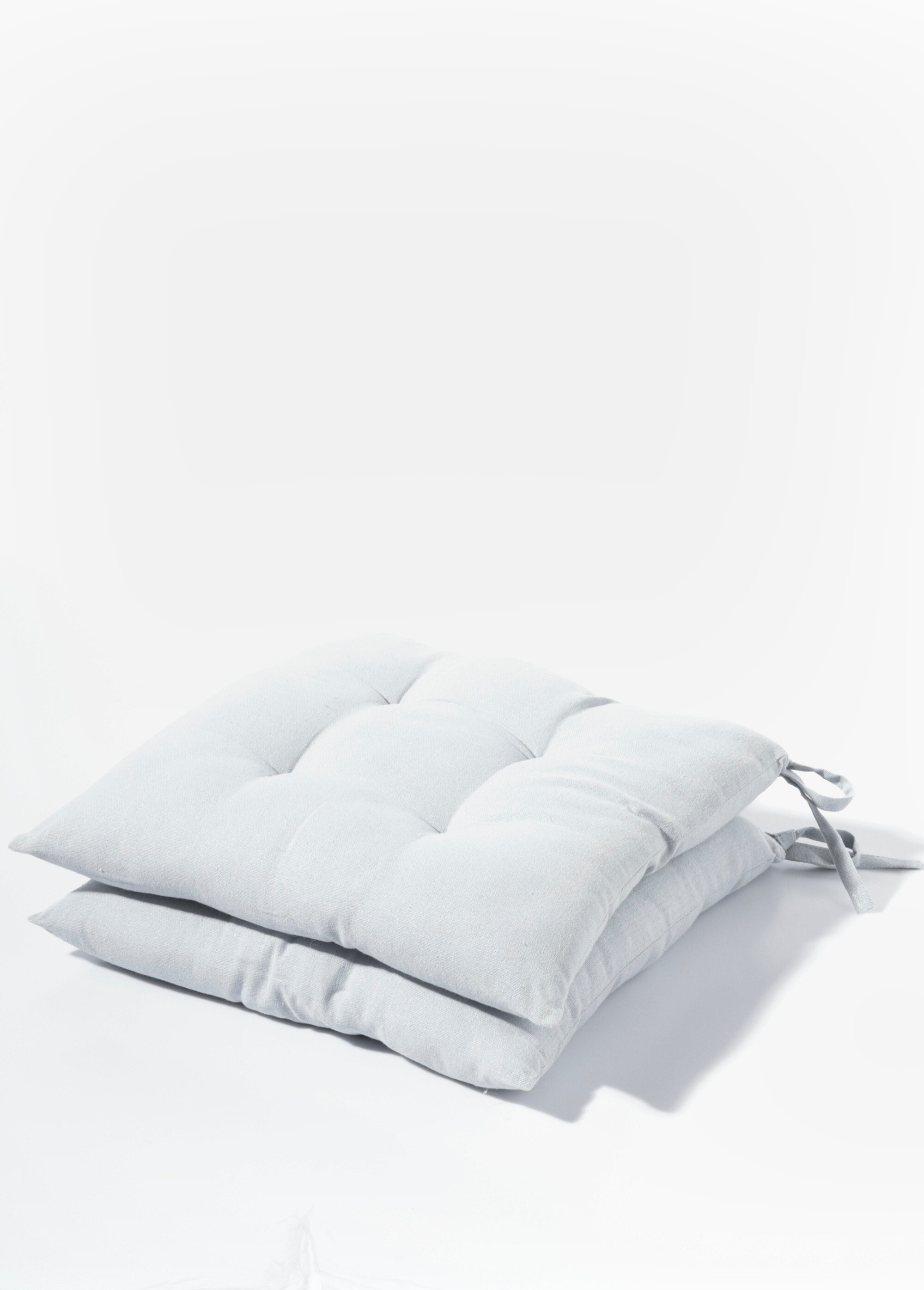 Galettes de chaise en coton à nouettes Gris COTZZ126106 DE1