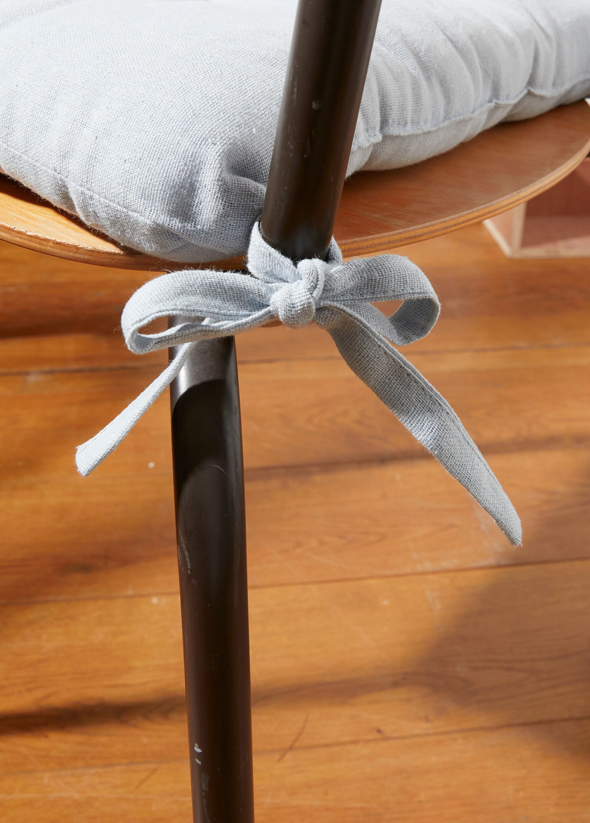 Galettes de chaise en coton à nouettes Gris COTZZ126106 DE2