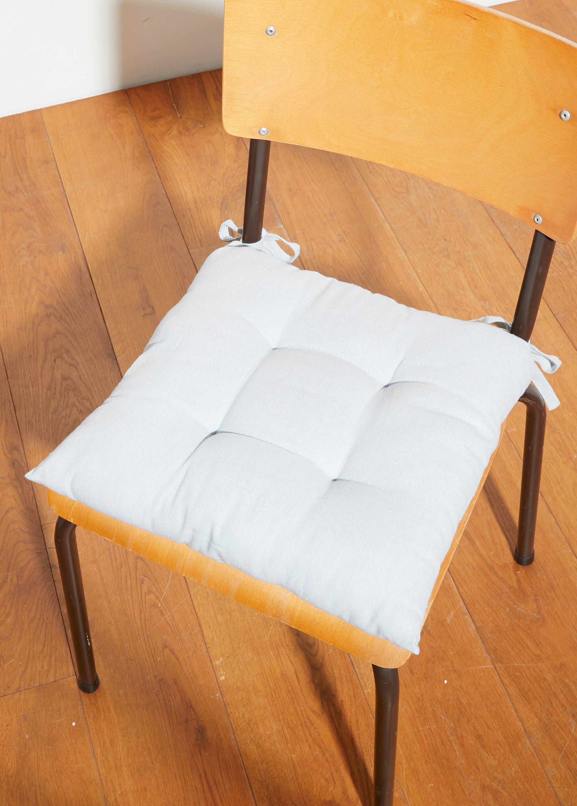 Galettes de chaise en coton à nouettes Gris COTZZ126106 FA1