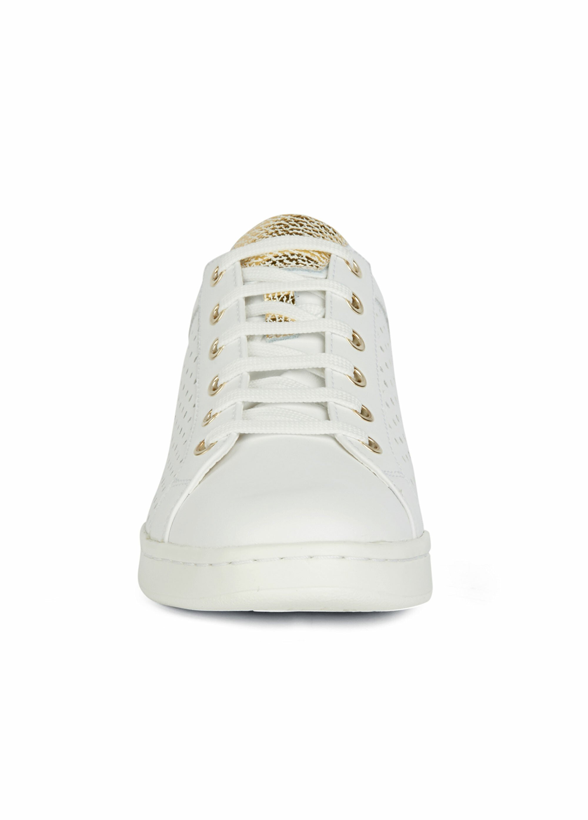 Baskets compensées à lacets, cuir ajouré Femme Blanc JAYSEN-1-SNEAK FA2
