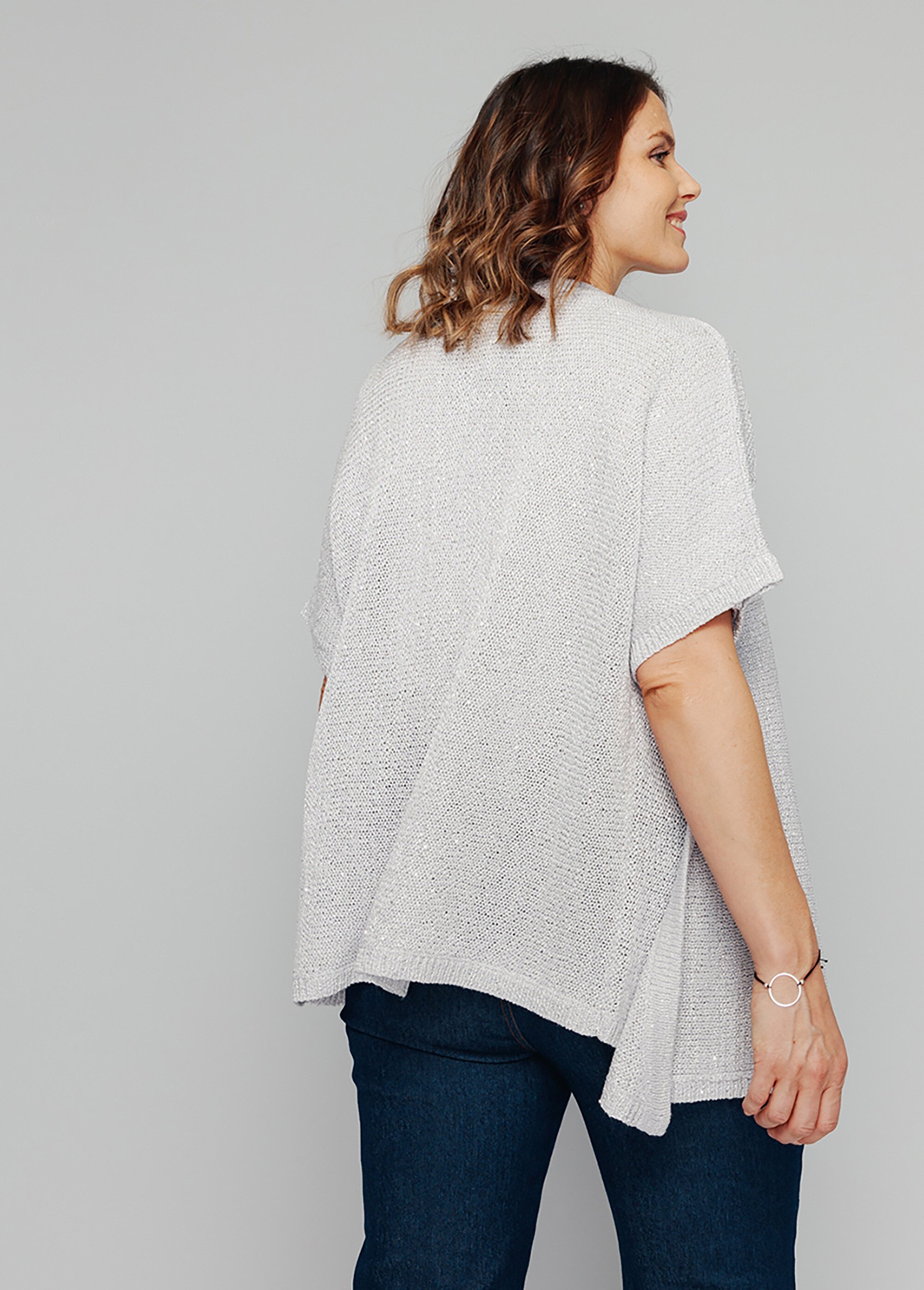 Gilet boléro en maille brillante