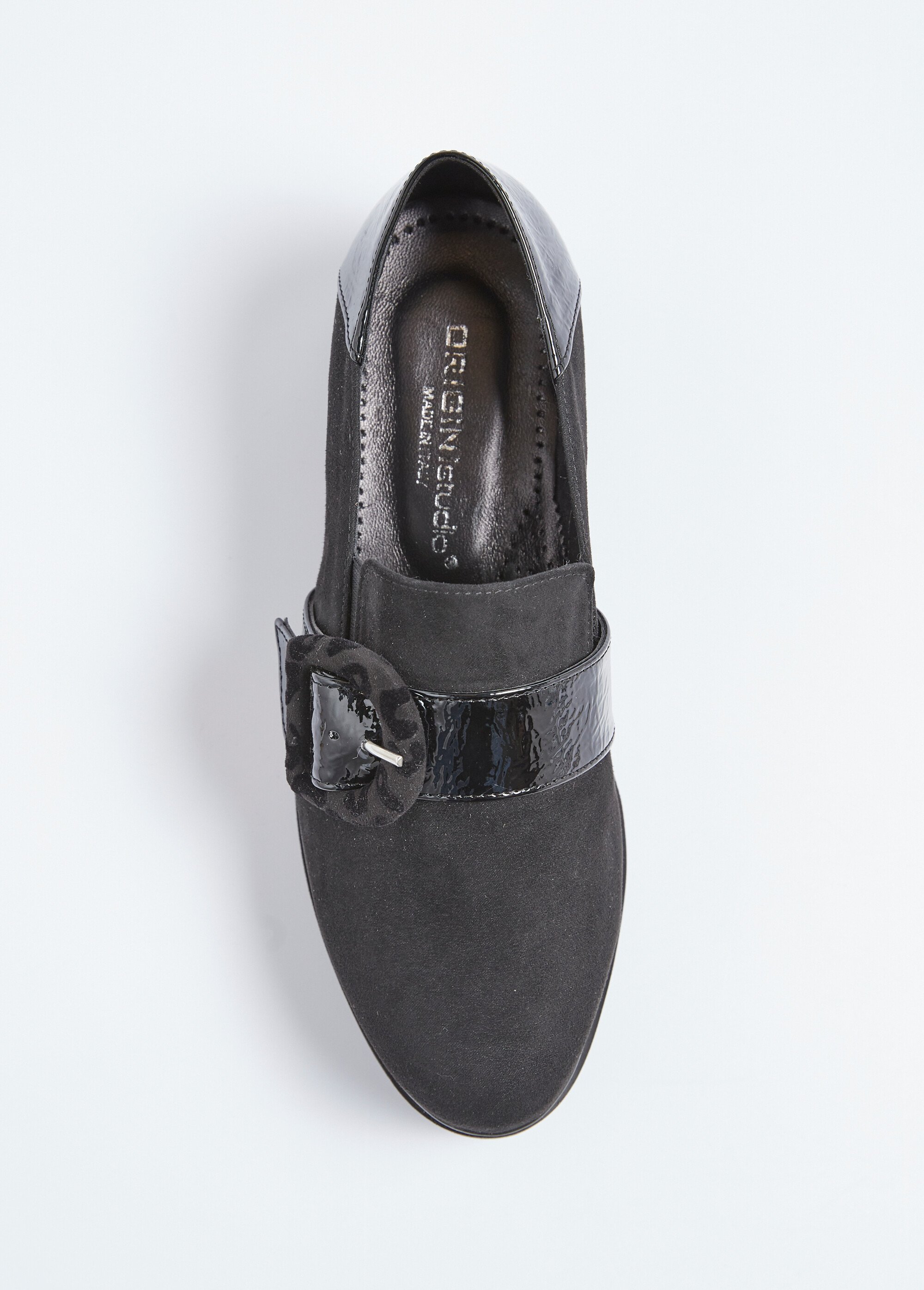 Mocassins semelle crantée élastiqués largeur confort Femme Noir OMBOUCLE OV1