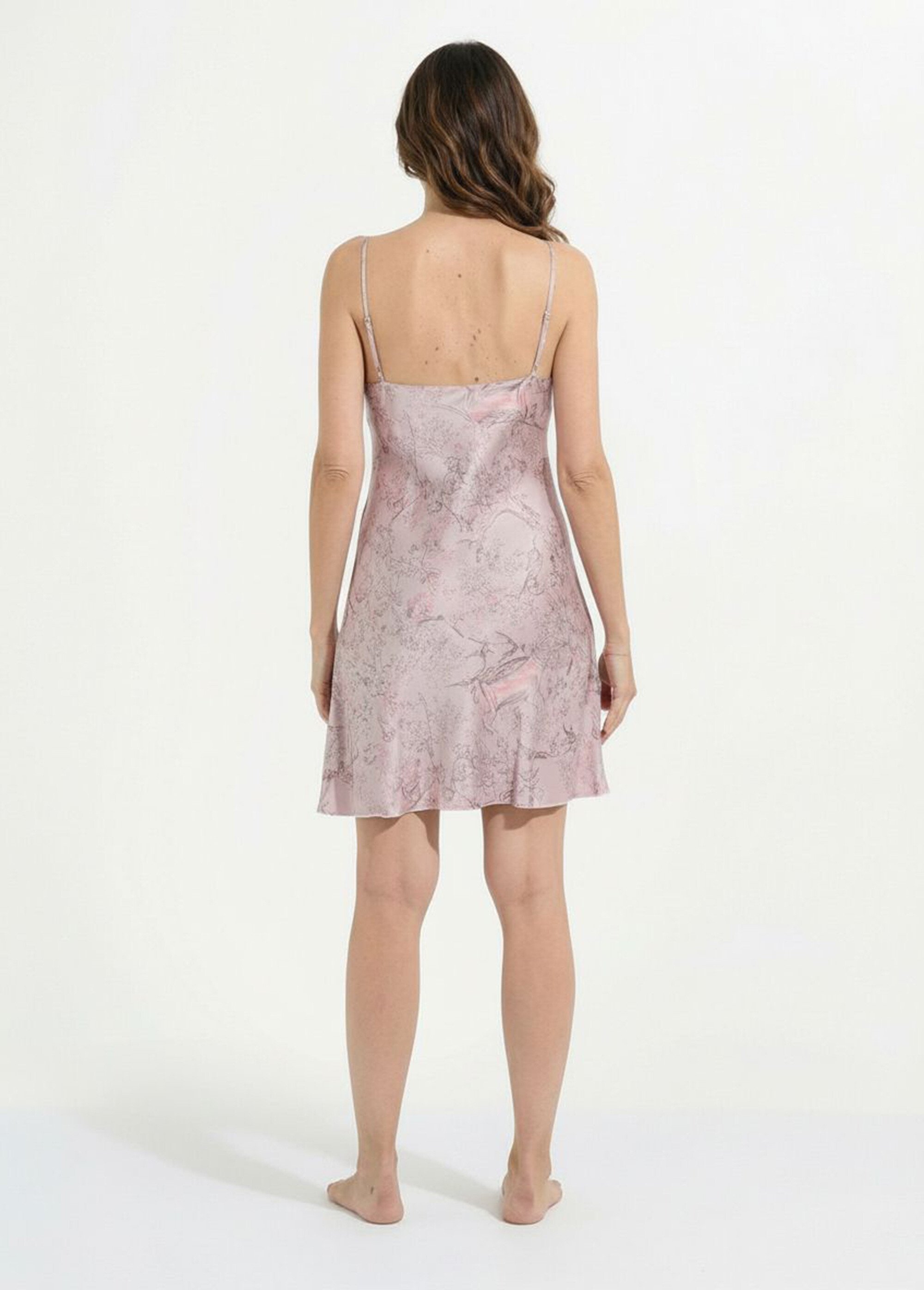 Nuisette imprimée avec col bénitier Femme Violet SUNPJ-301 DO1