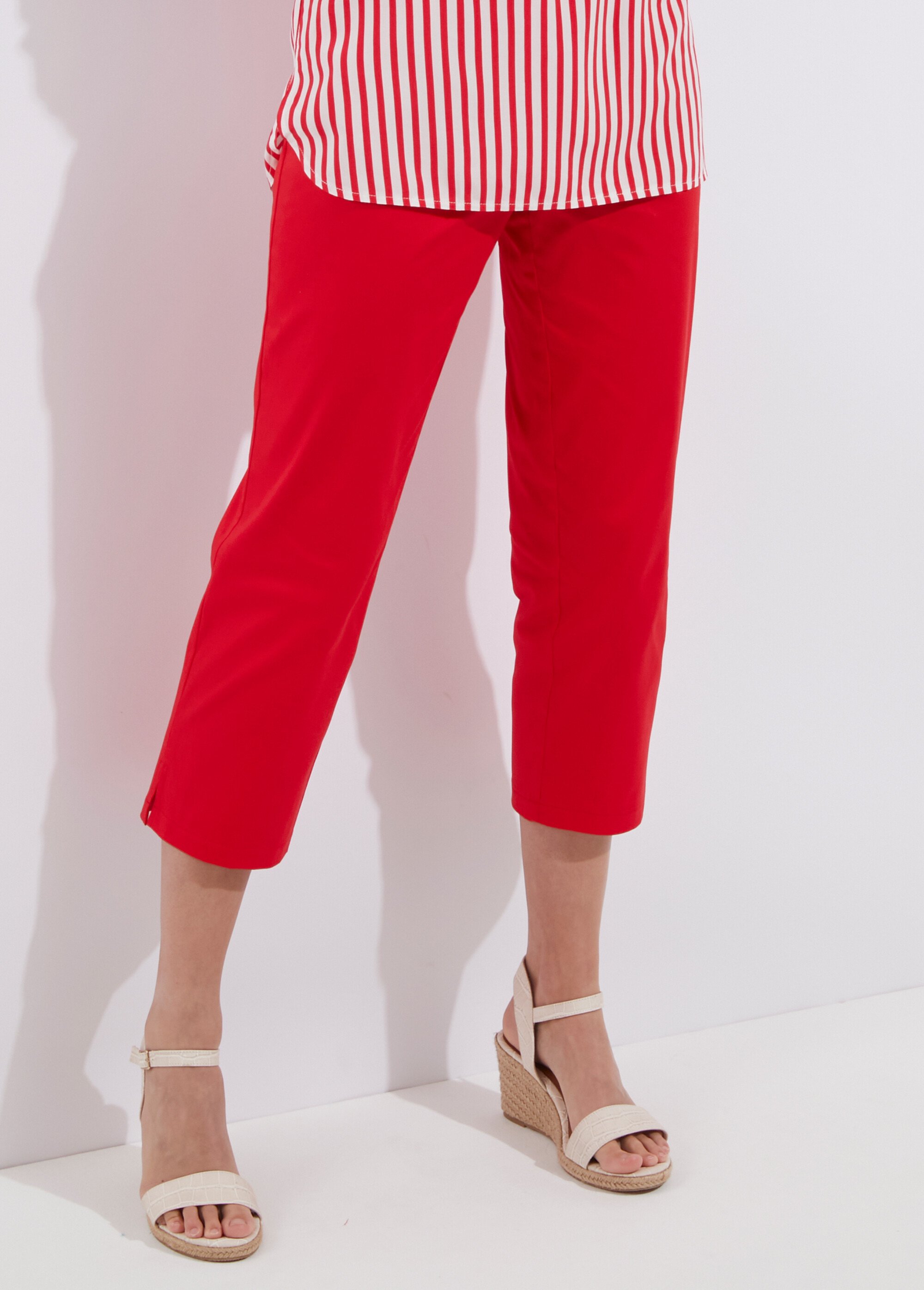 Pantacourt taille semi élastiquée satin