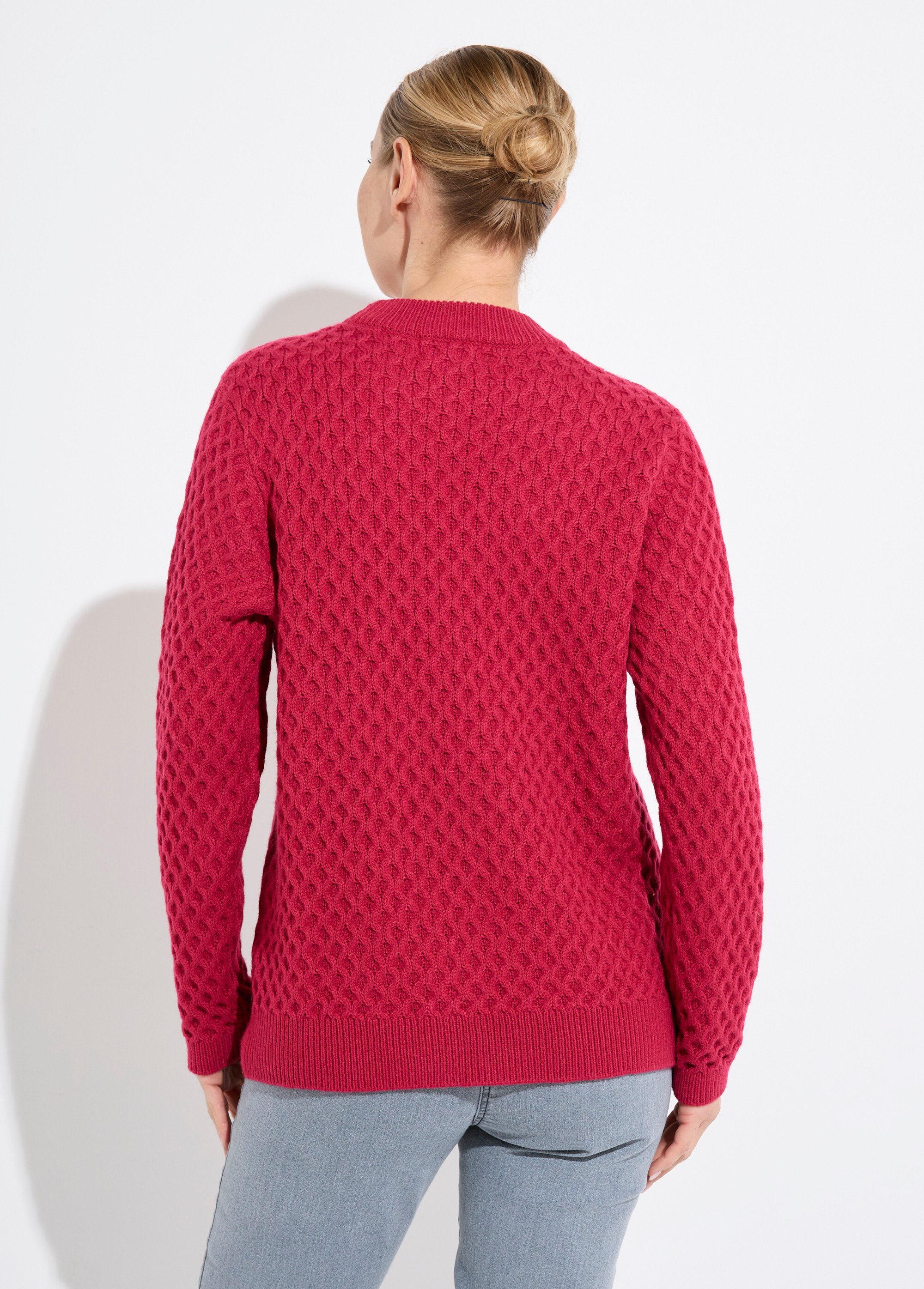 Pull chaud court col montant maille épaisse Femme Rose PANTANI DO1