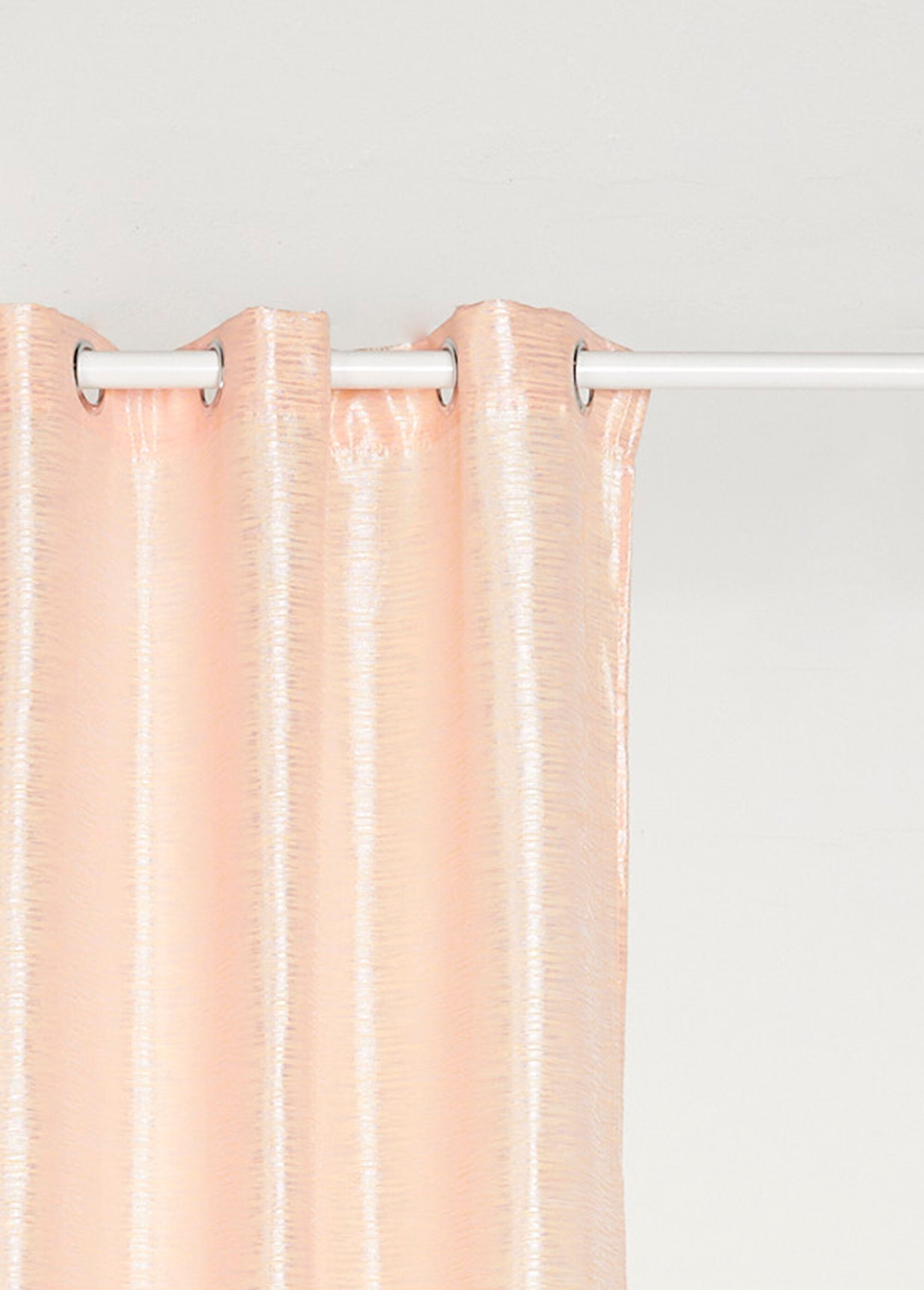 Rideau 1 panneau rayures brillantes Rose COTZZ120068-9 DE1