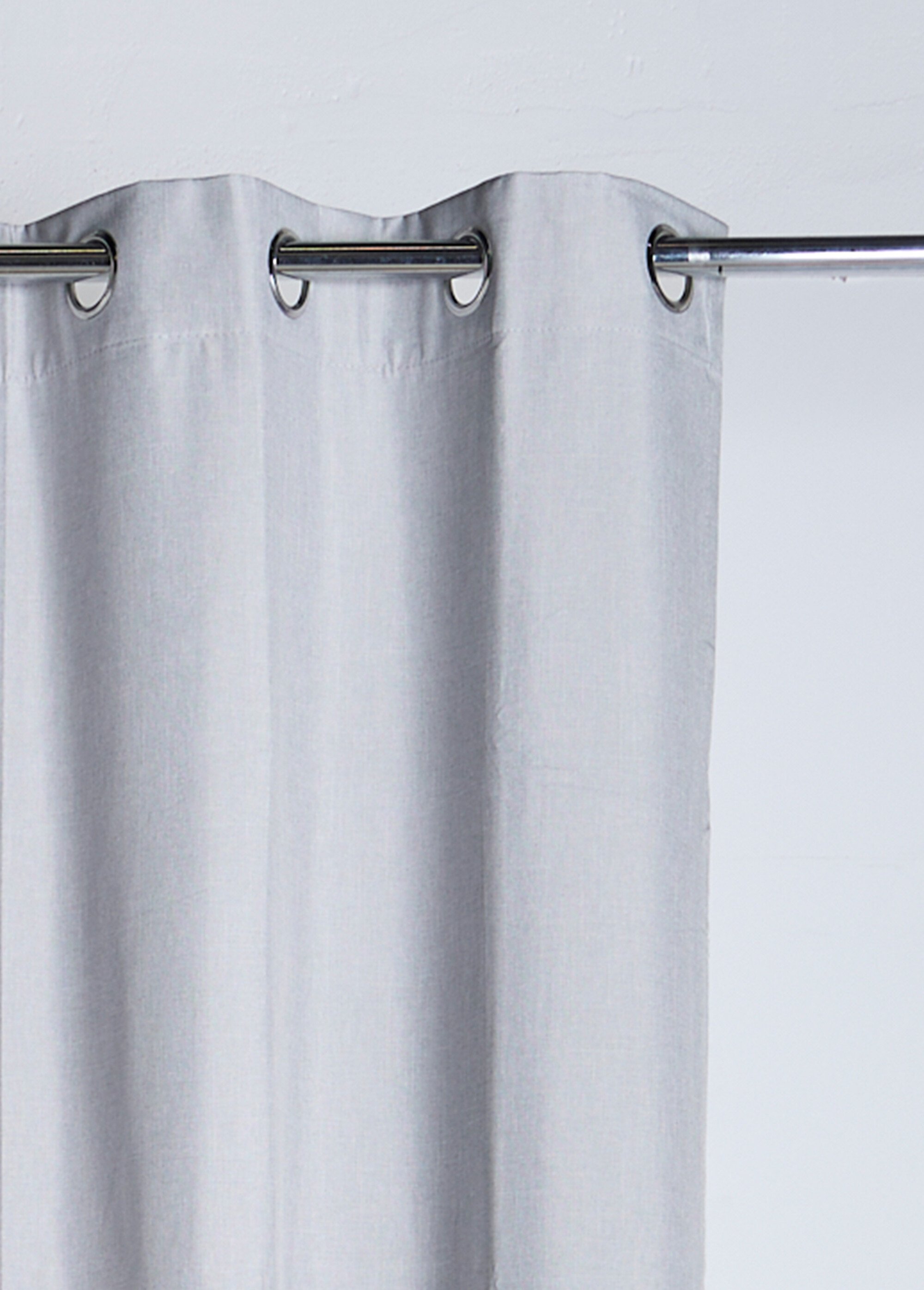 Rideau occultant chiné 1 panneau, œillets GRIS FONCE COTZA128233-4 DE1