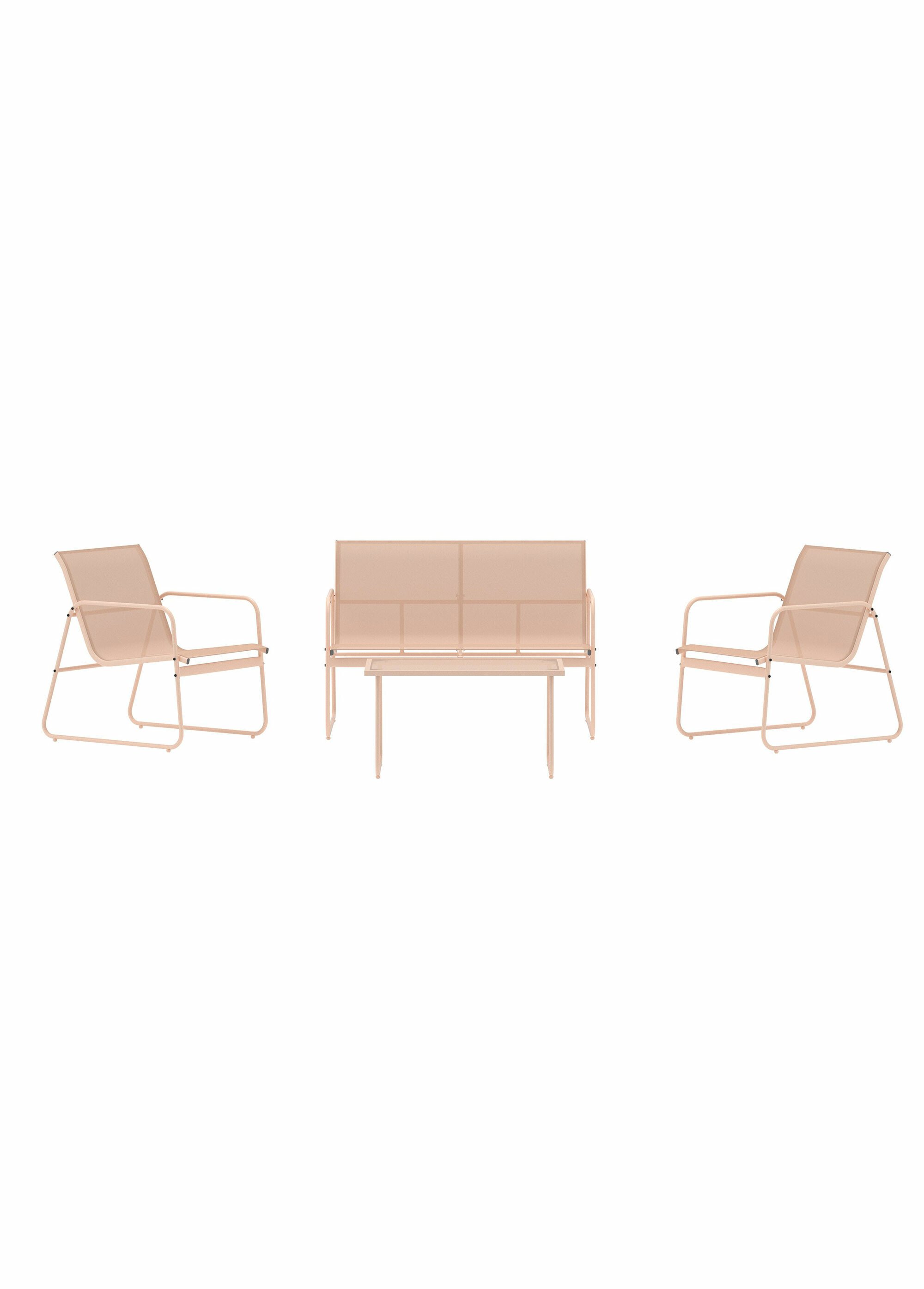 Set clair Canapé + 2 Fauteuils + Table