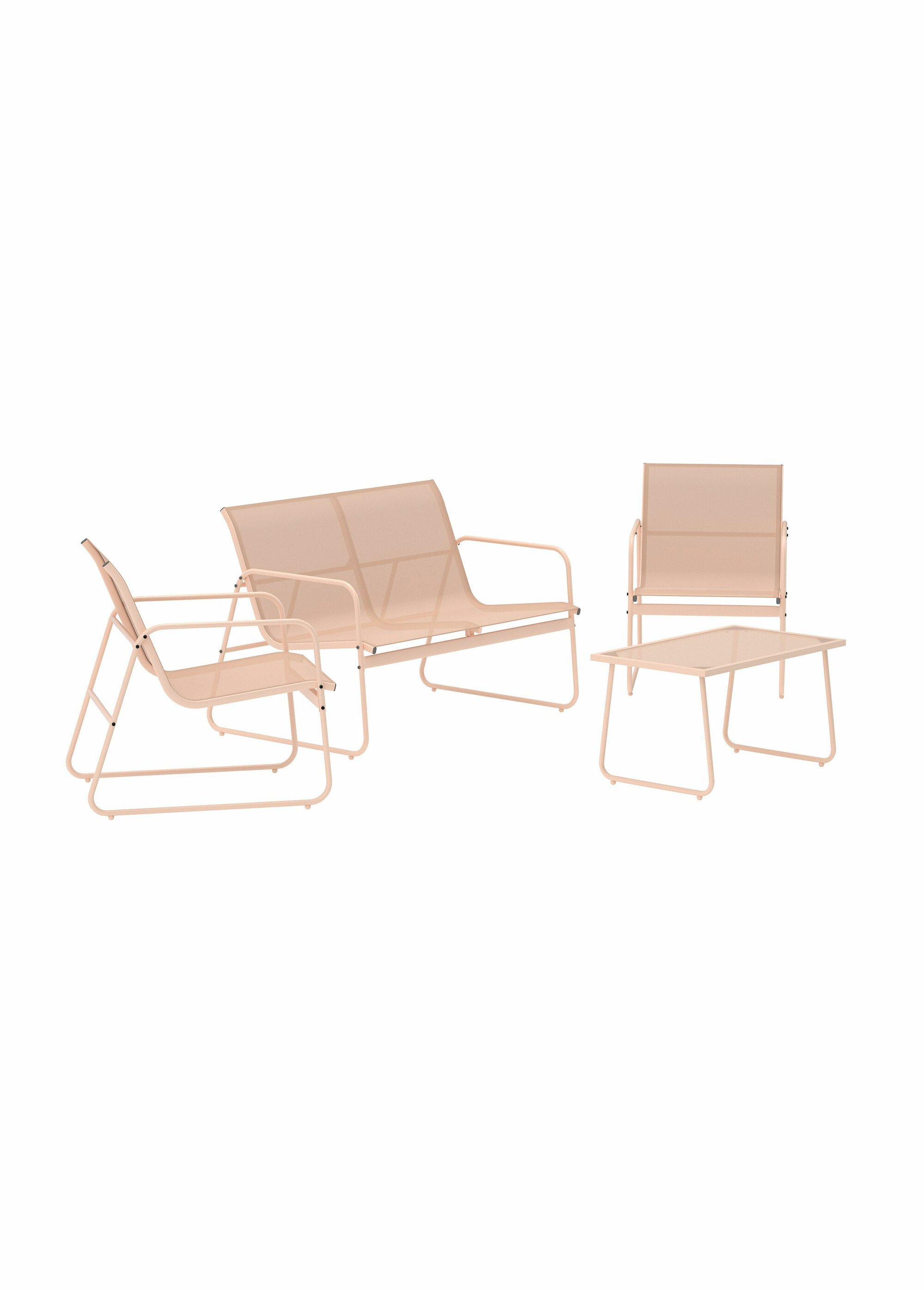 Set clair Canapé + 2 Fauteuils + Table BEIGE VEN-9807-222 FA1