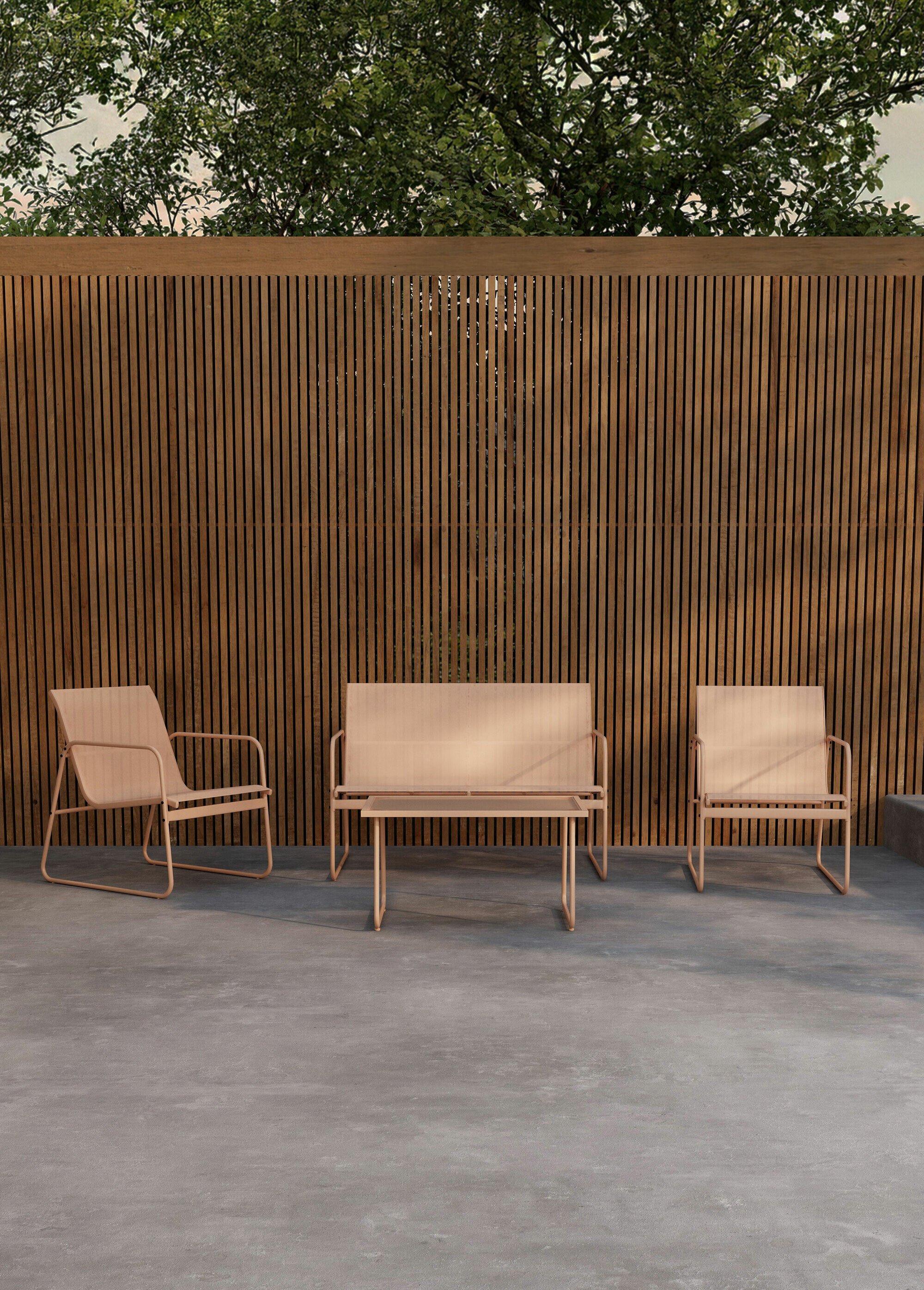 Set clair Canapé + 2 Fauteuils + Table BEIGE VEN-9807-222 SI1