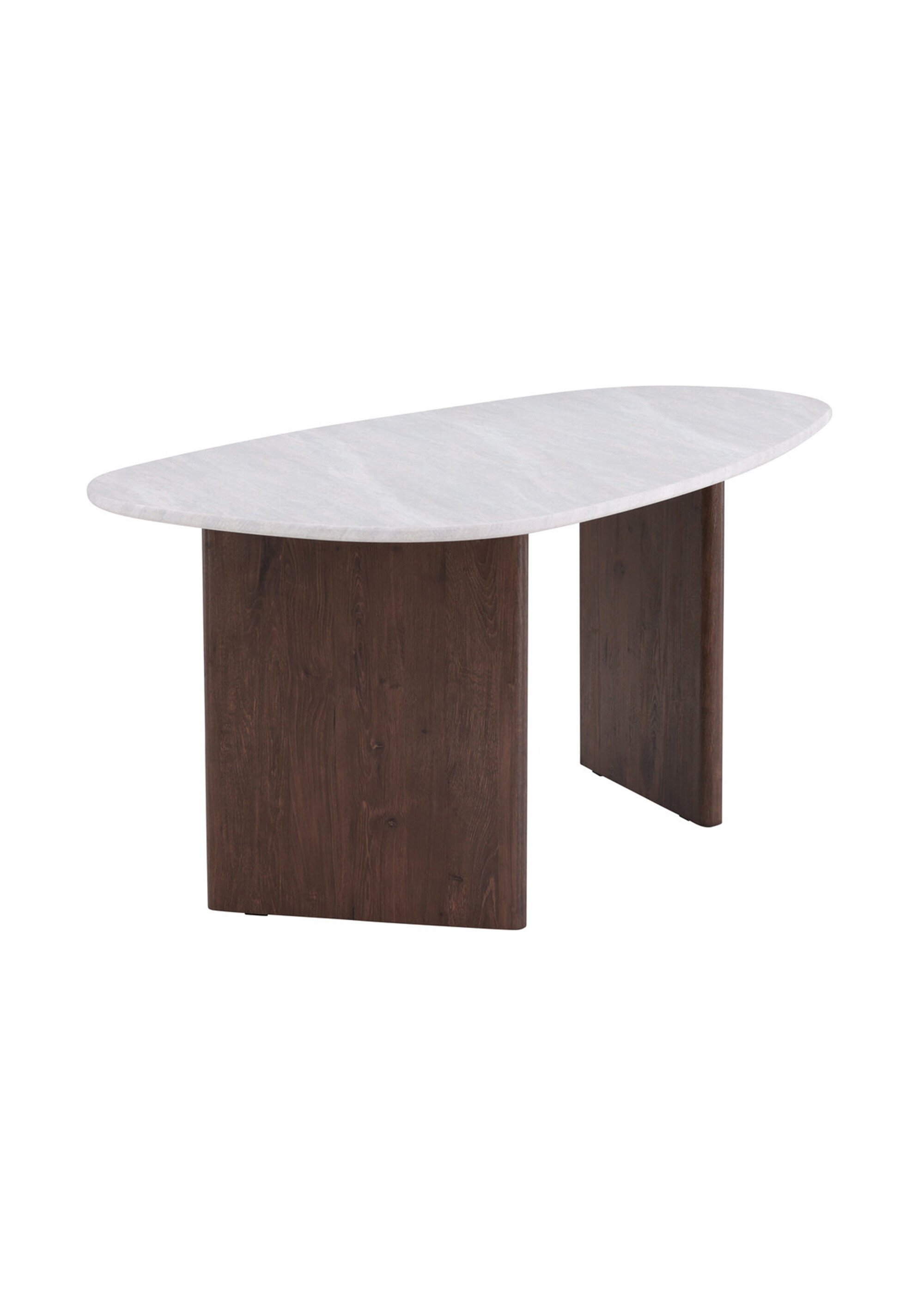 Table à manger bois, plateau forme galet MARRON VEN-18914-490 DE1