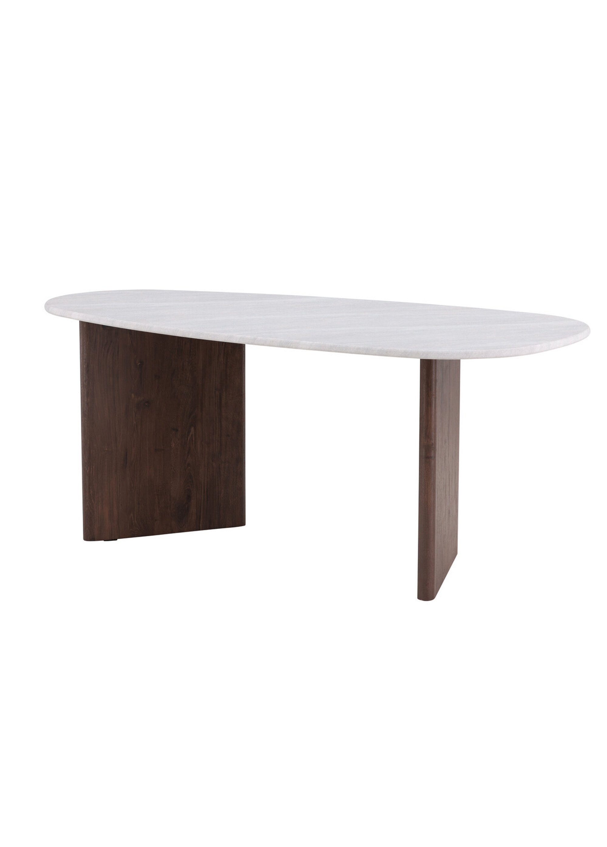 Table à manger bois, plateau forme galet MARRON VEN-18914-490 DE4