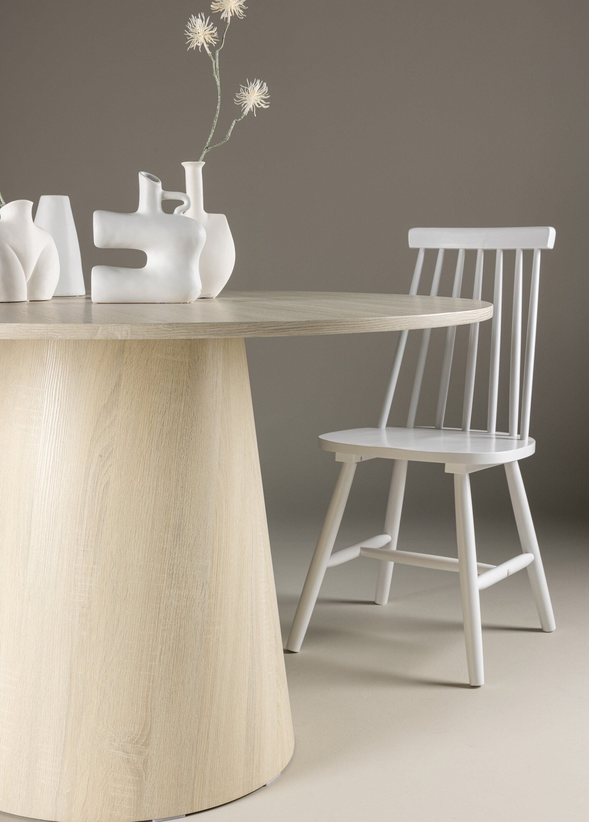 Table à manger bois ronde, pied conique BLANCHI VEN-18903-130 SI2