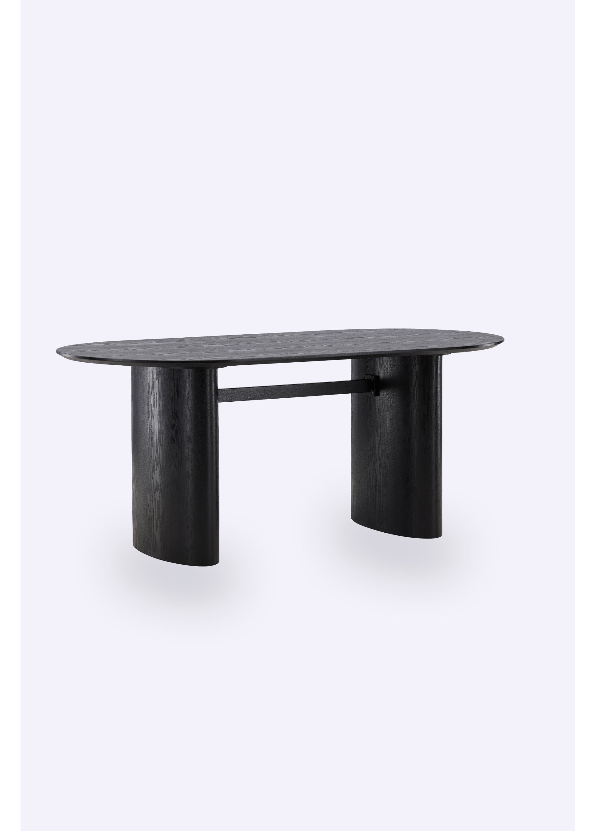 Table à manger ovale bois, pieds ovales NOIR VEN-18907-881 FA1