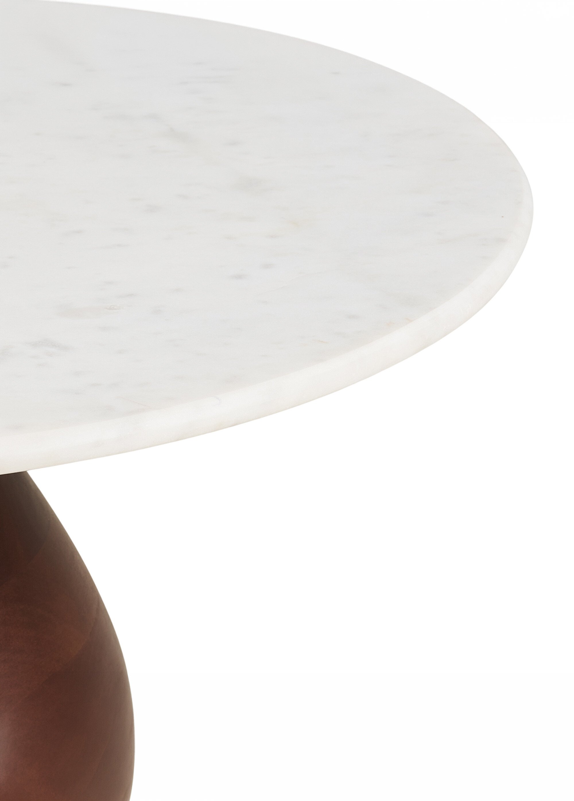 Table basse marbre et manguier HEIDE BLANC ET BRUN FONCE HN-2106000 DE2