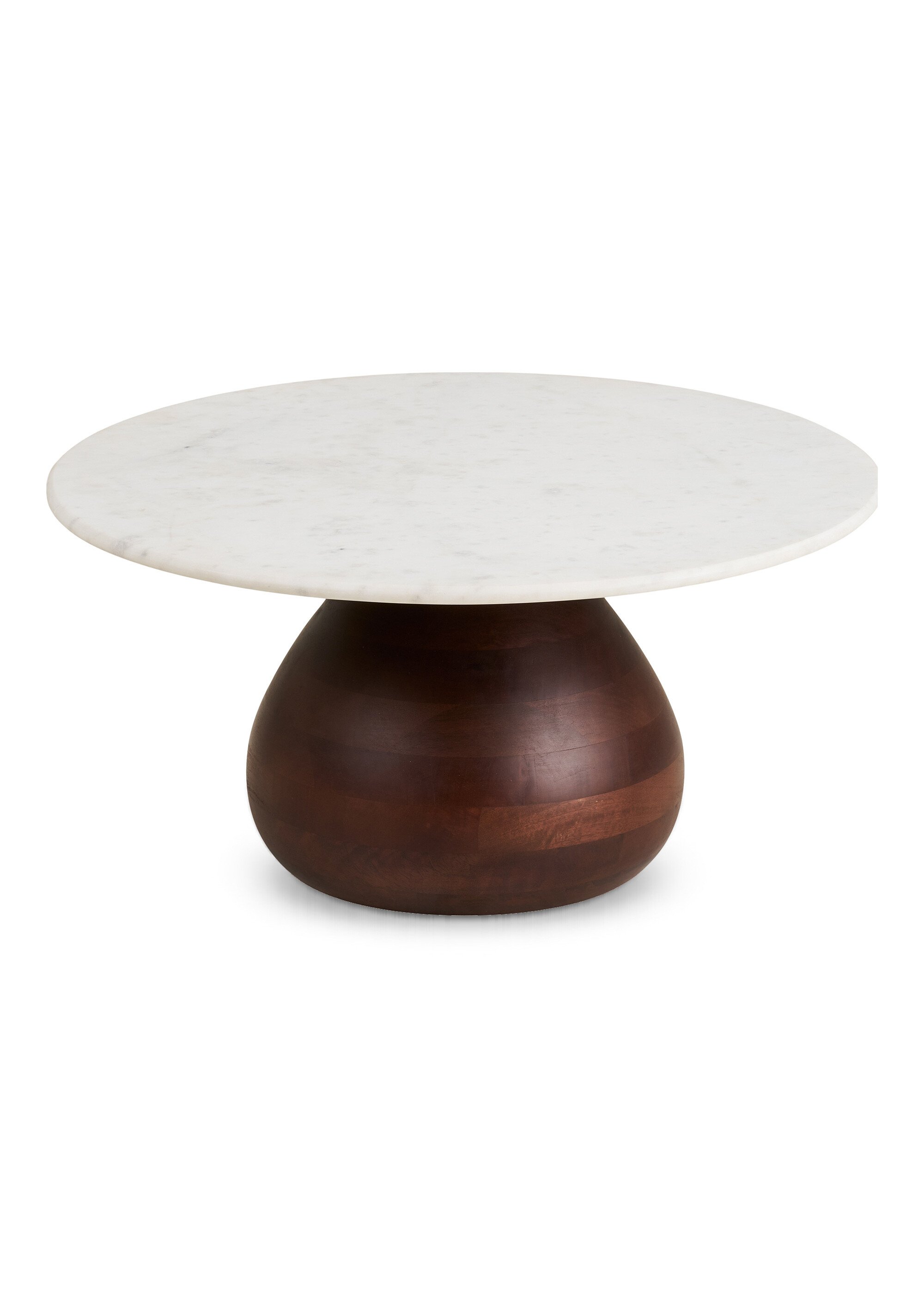 Table basse marbre et manguier HEIDE BLANC ET BRUN FONCE HN-2106000 FA1
