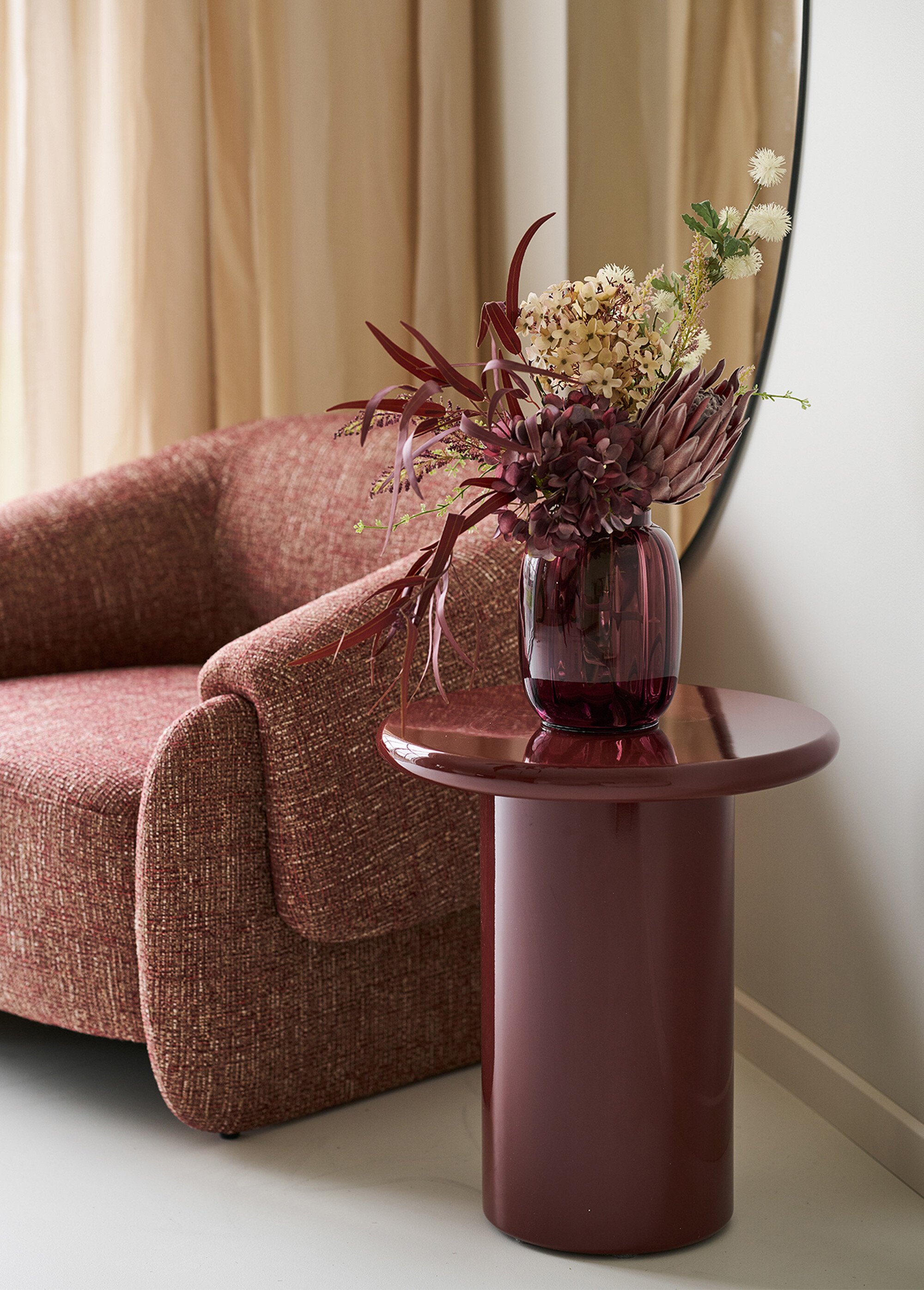 Table d'appoint aspect laqué OTAGO ROUGE HN-2151046 SI1